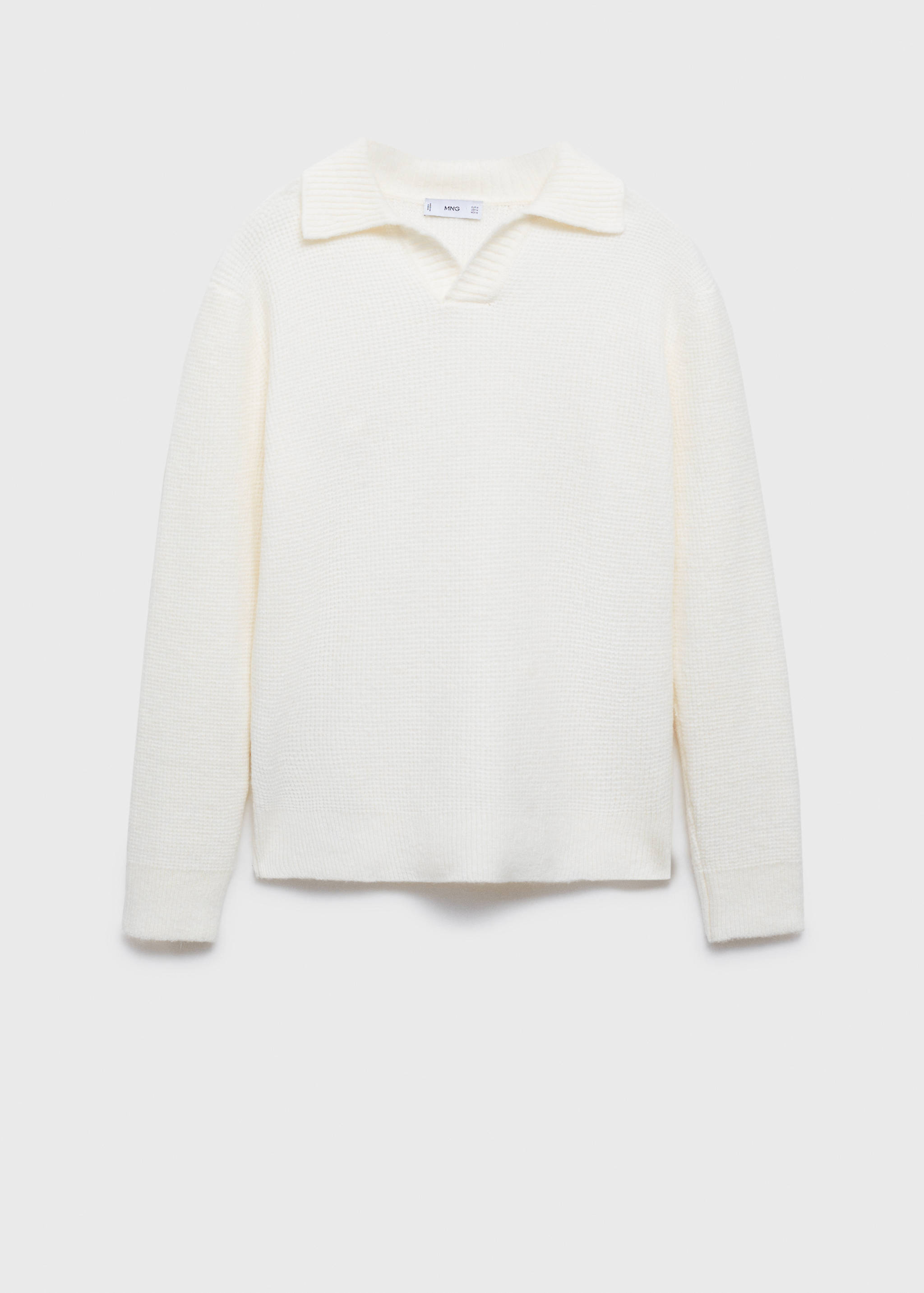 Pull-over polo maille structure quadrillée - Article sans modèle