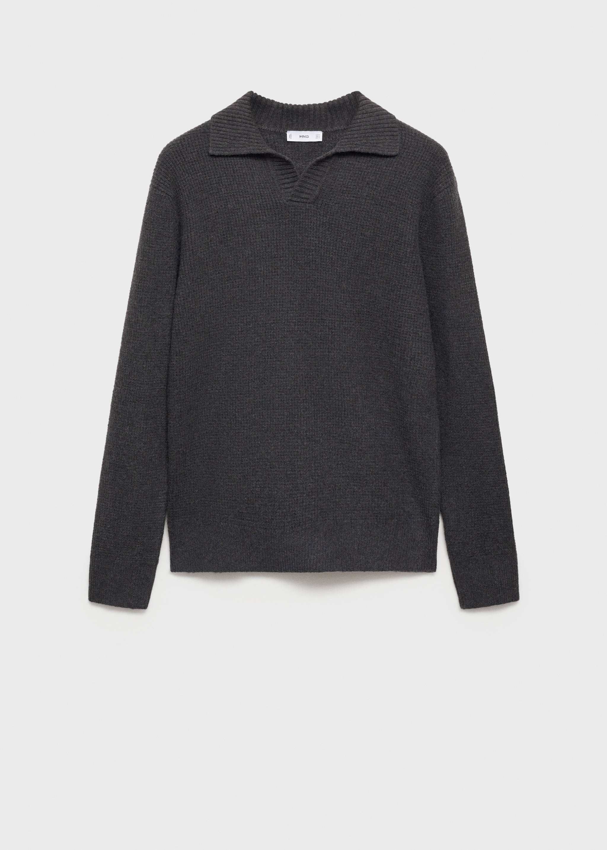 Pull-over polo maille structure quadrillée - Article sans modèle