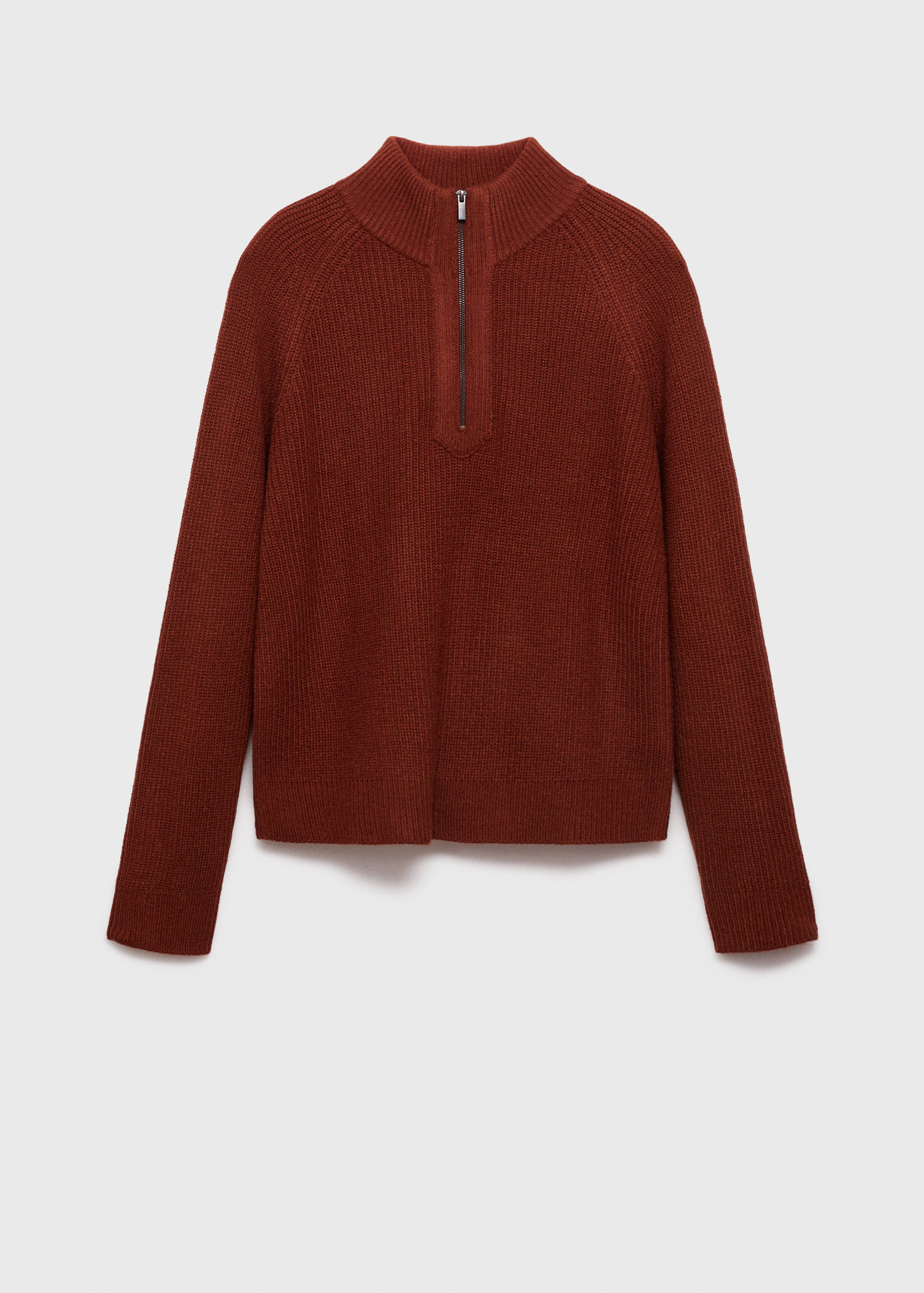 Camisola de malha canelada com gola perkins - Artigo sem modelo