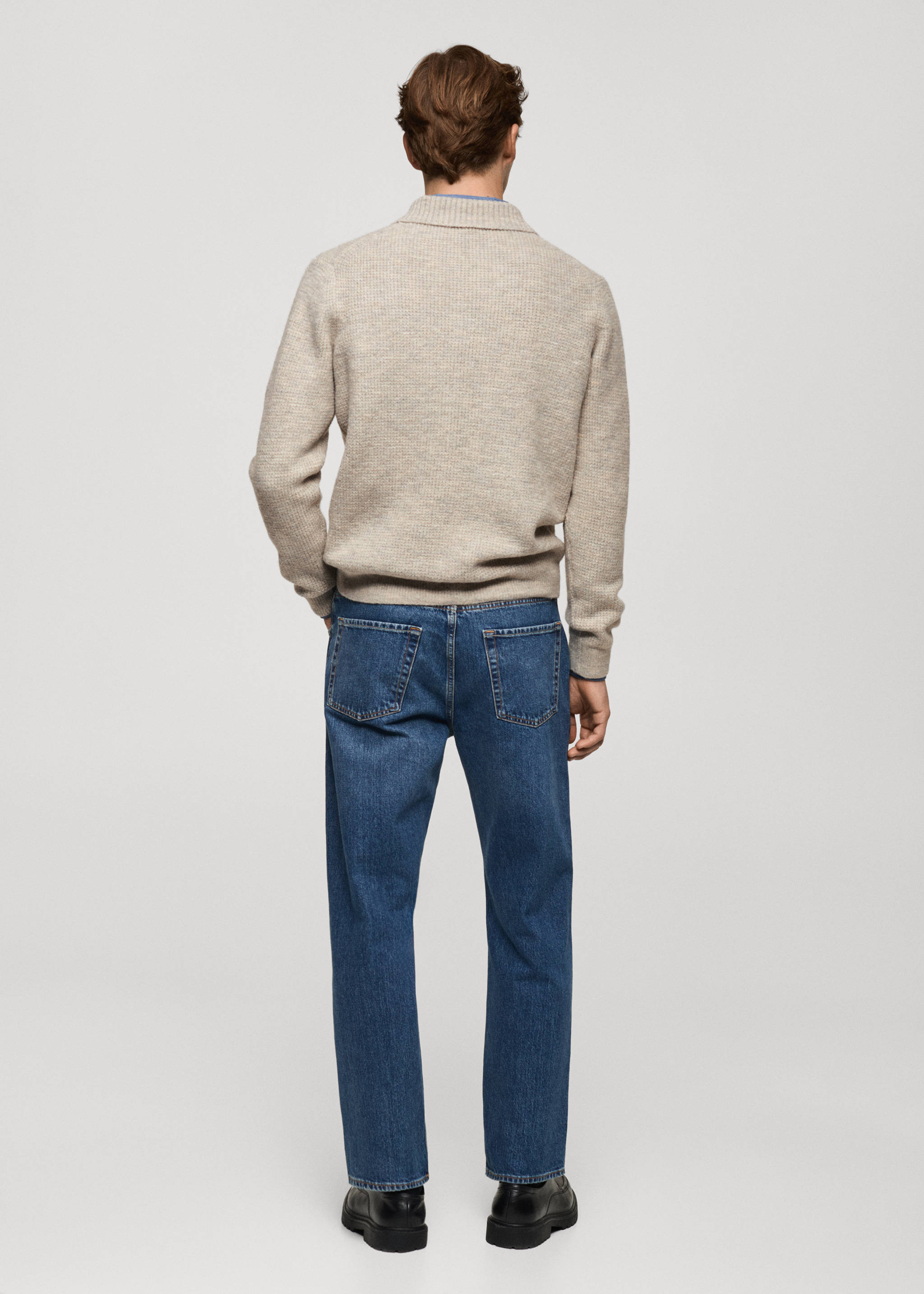Regular-fit knitted polo sweater - Reverse of the article