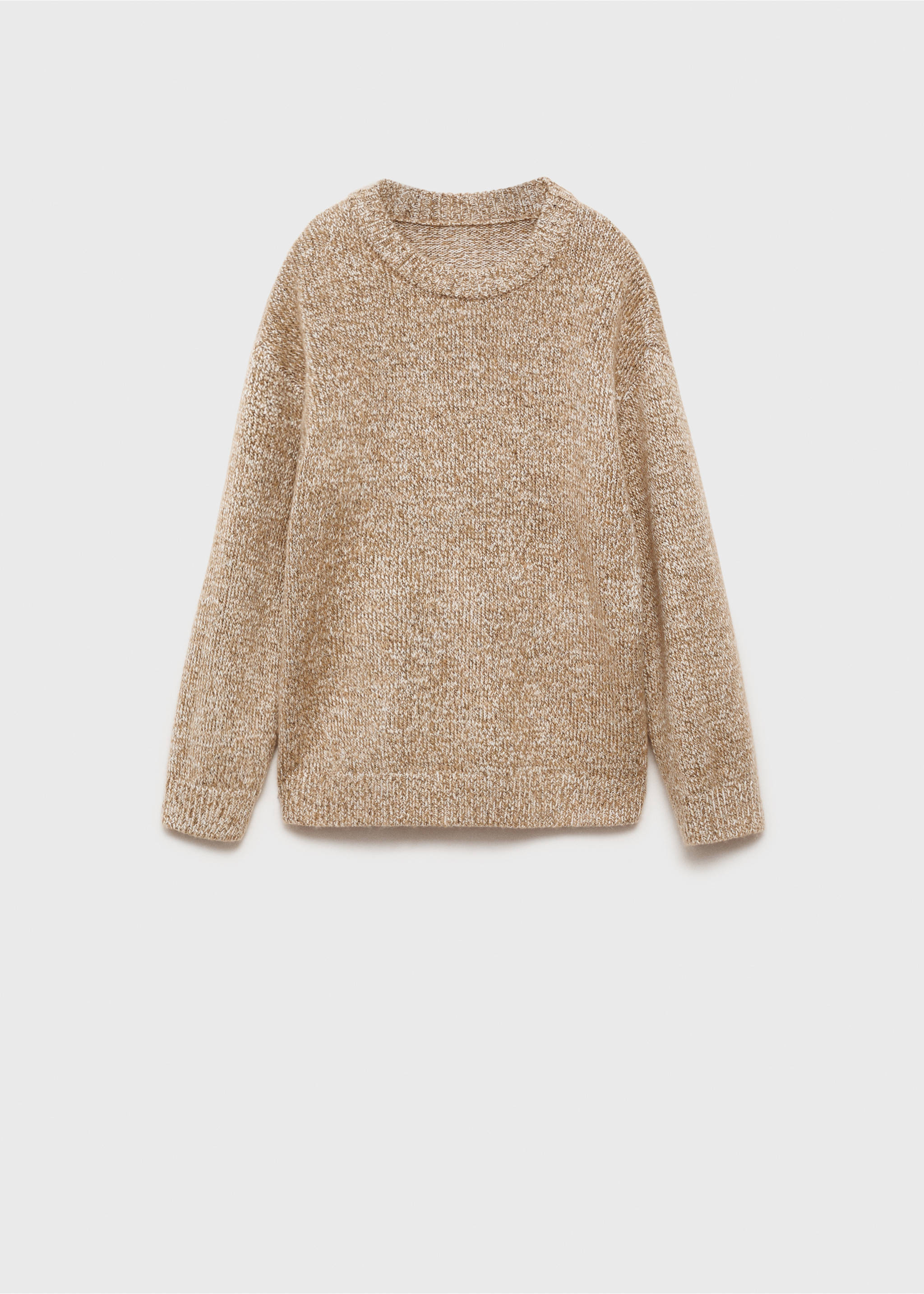 Herringbone knit sweater - Article without model, Medium Brown. Ref: 77007957-00.