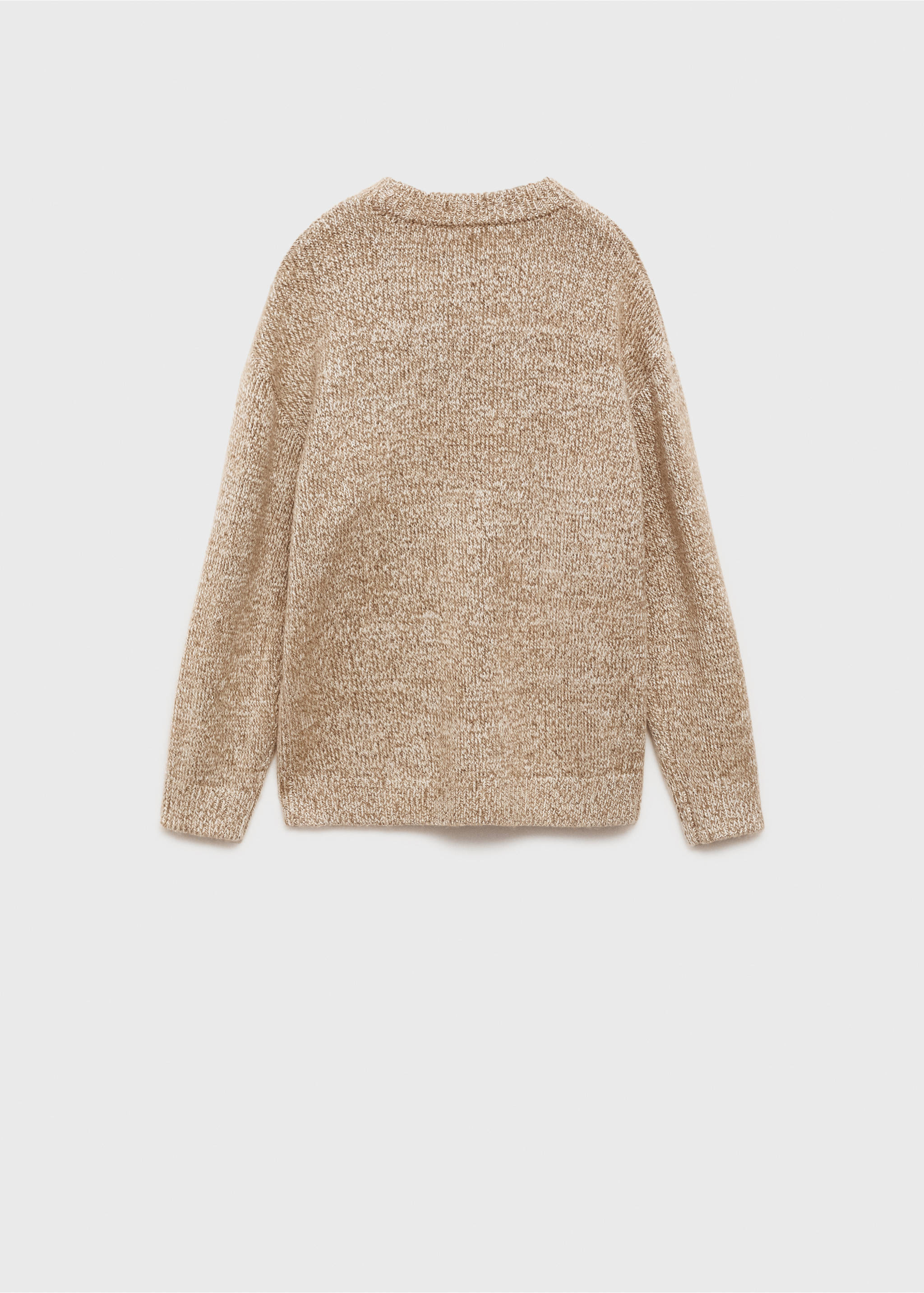Herringbone knit sweater - Reverse of the article, Medium Brown. Ref: 77007957-00.