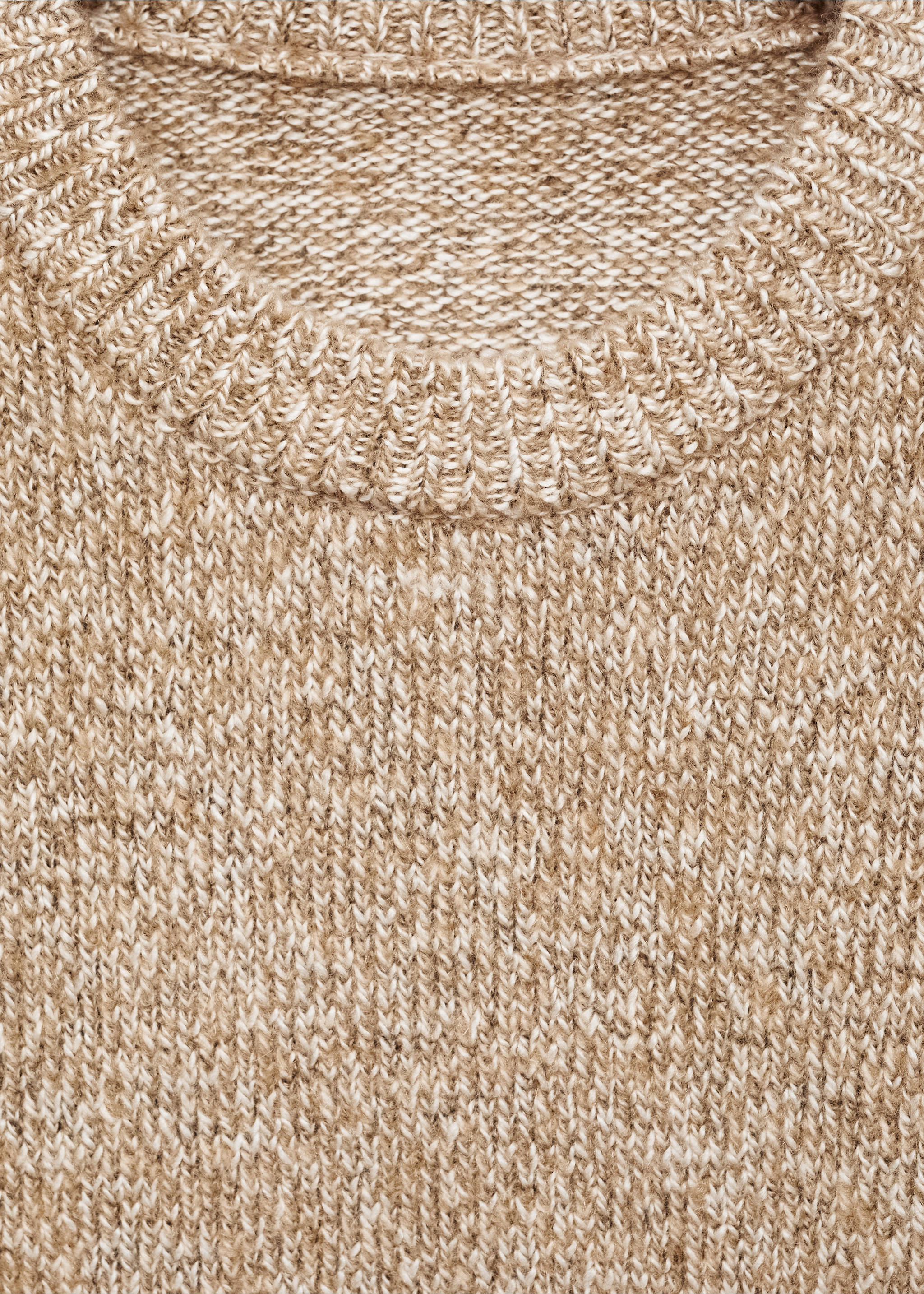 Herringbone knit sweater - Details of the article 8, Medium Brown. Ref: 77007957-00.