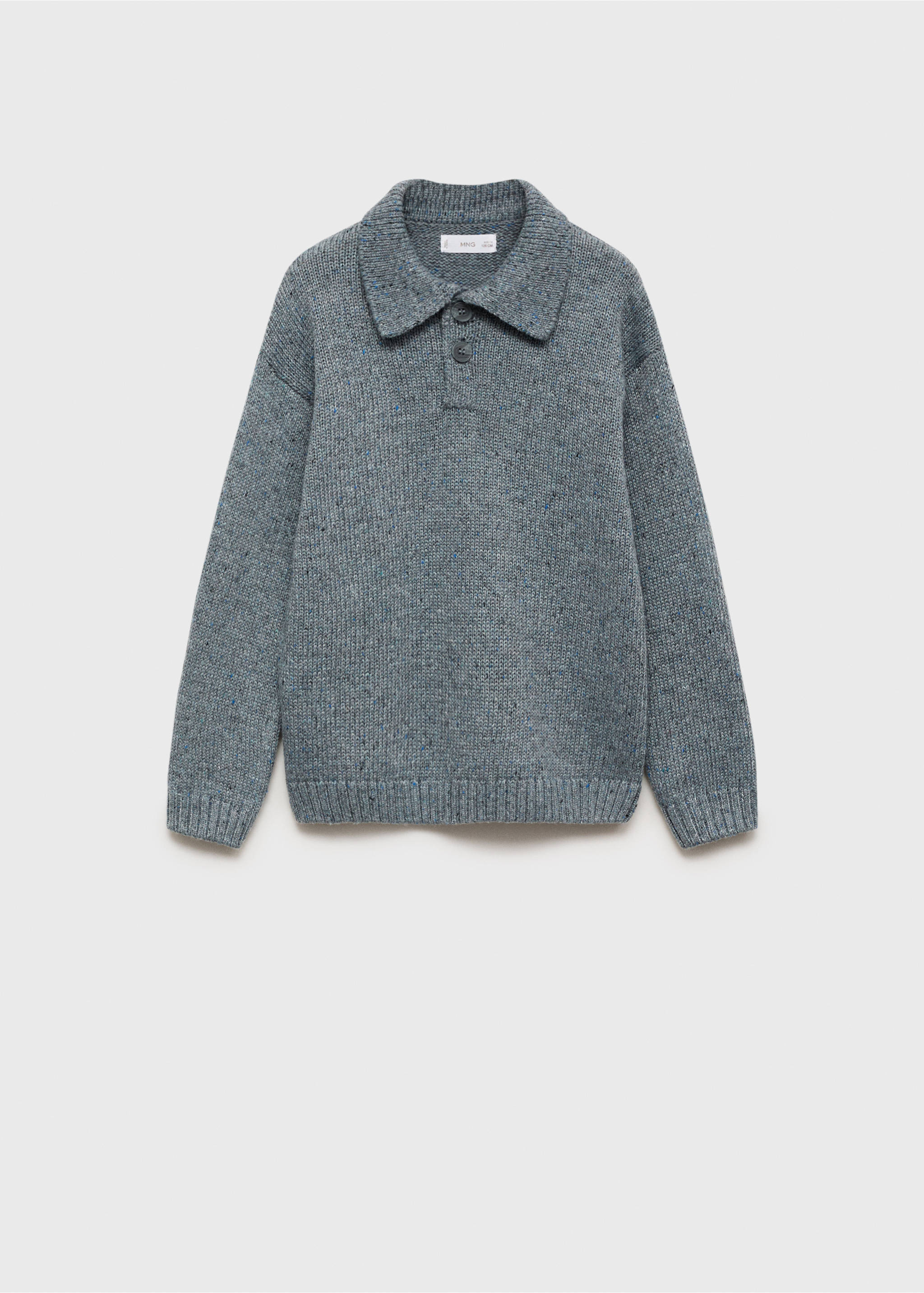 Knitted polo-neck sweater - Article without model, Medium Heather Grey. Ref: 77007958-00.