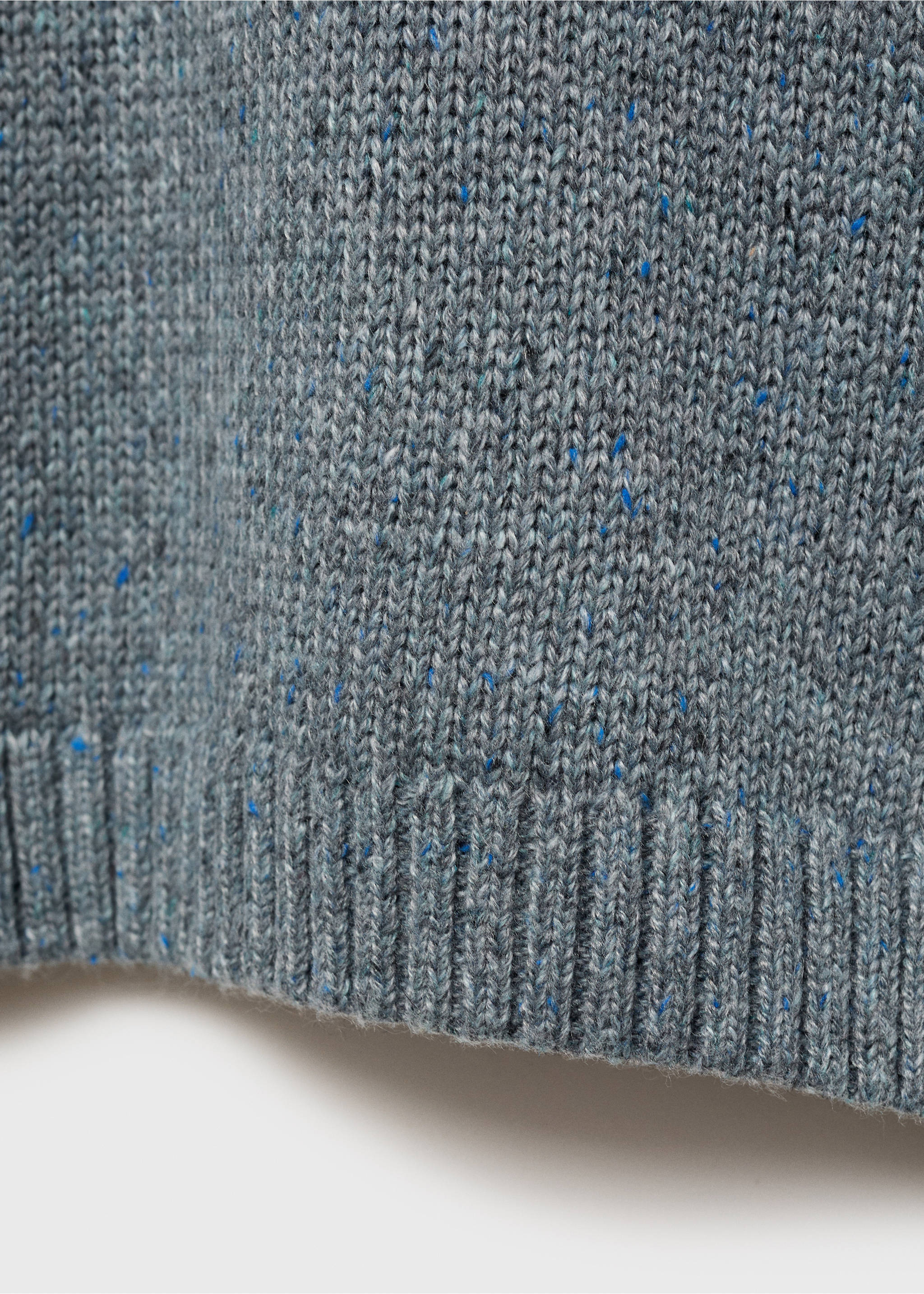 Knitted polo-neck sweater - Details of the article 0, Medium Heather Grey. Ref: 77007958-00.
