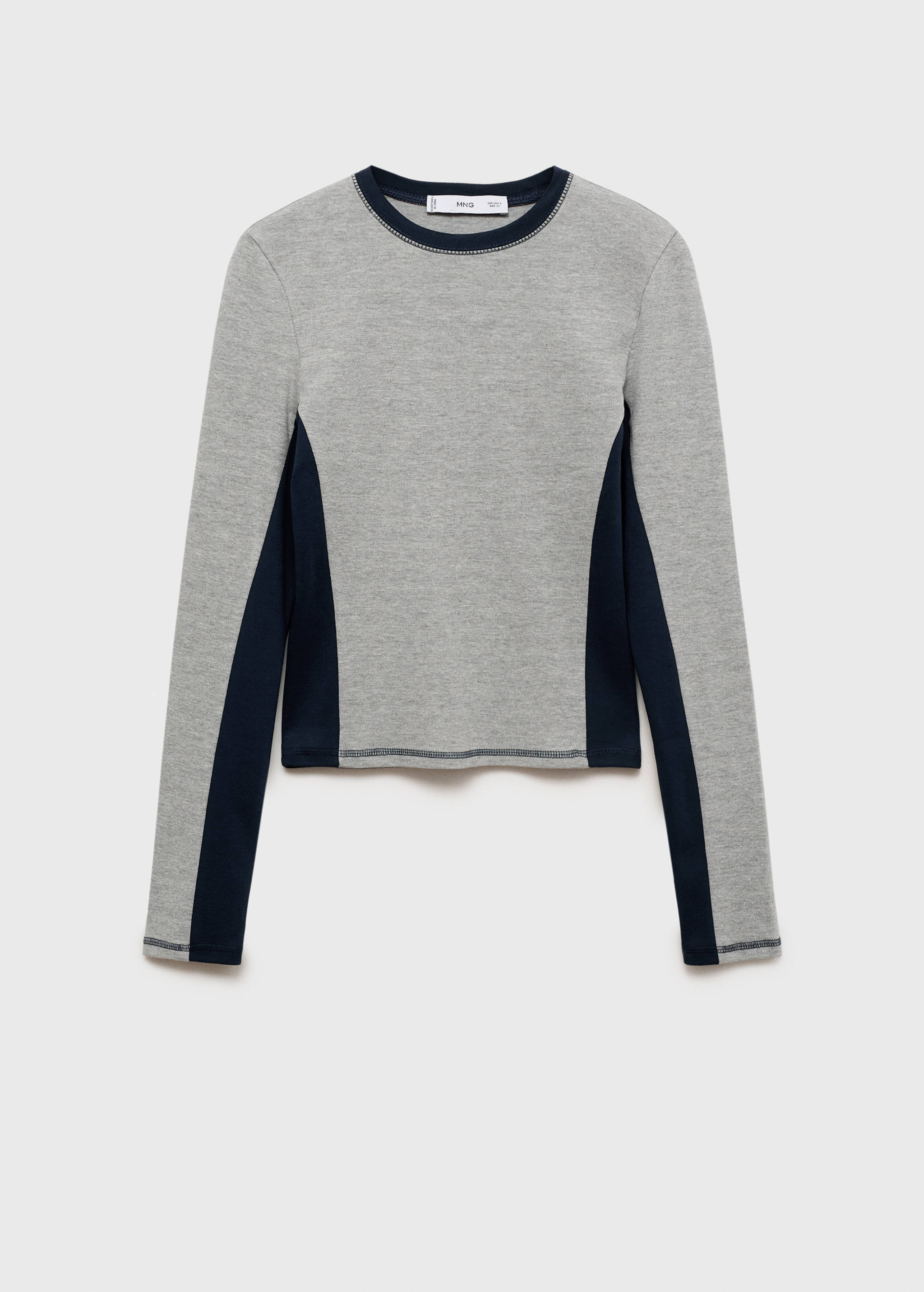 Cotton t-shirt with contrasting panels - Article without model