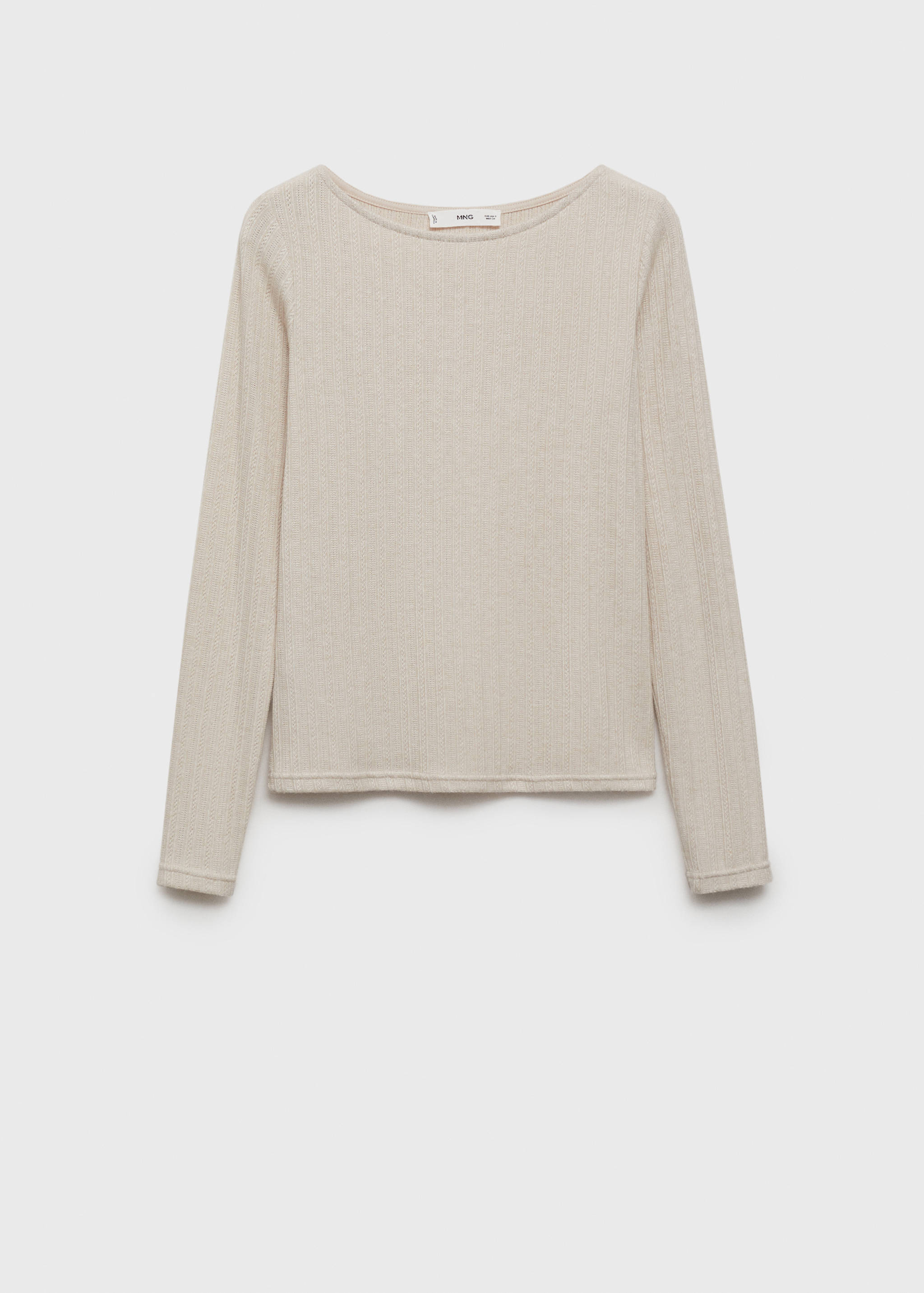 Long-sleeved pointelle t-shirt - Article without model