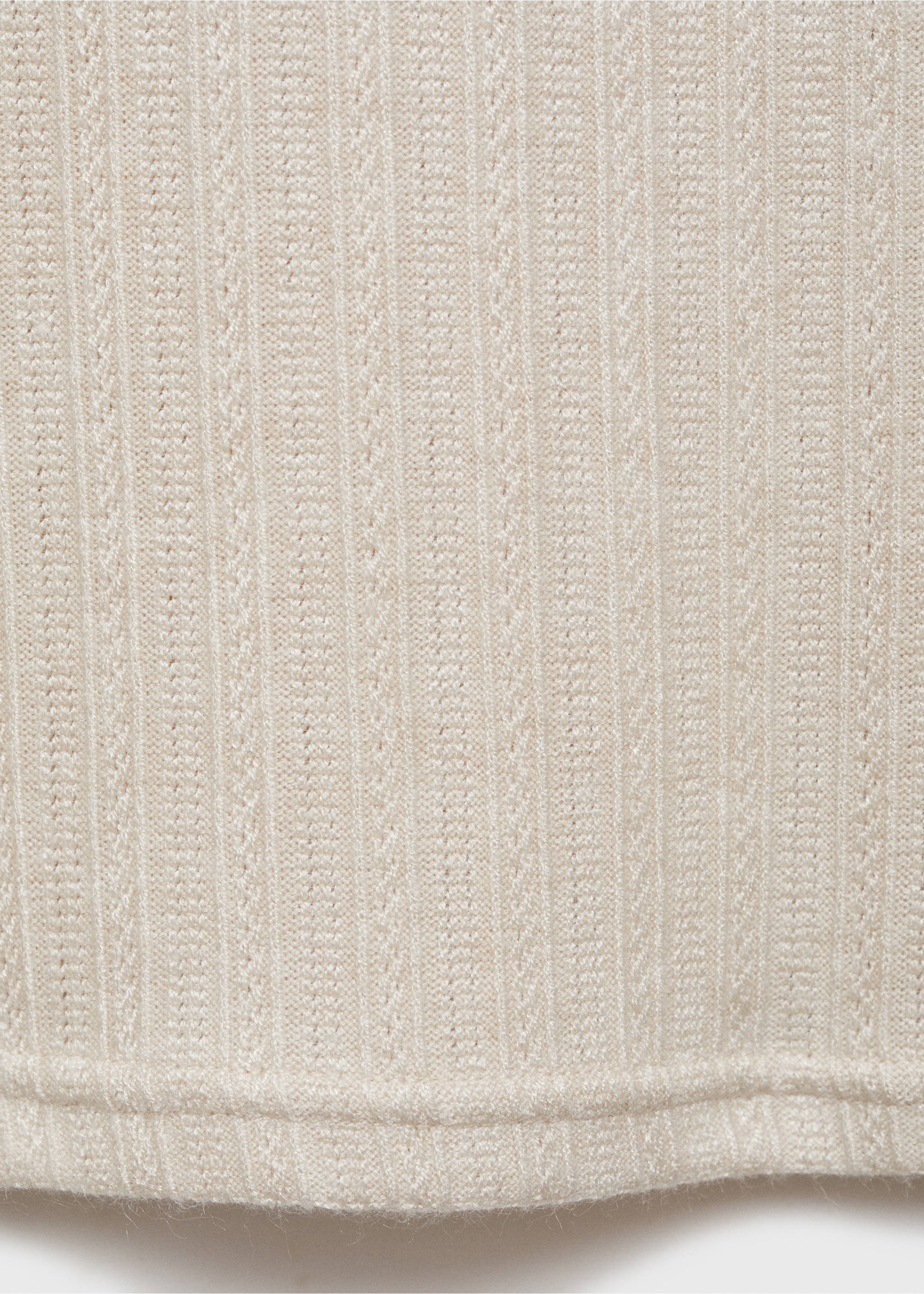 Long-sleeved pointelle t-shirt - Details of the article 0, Light/Pastel Grey. Ref: 77008270-00.