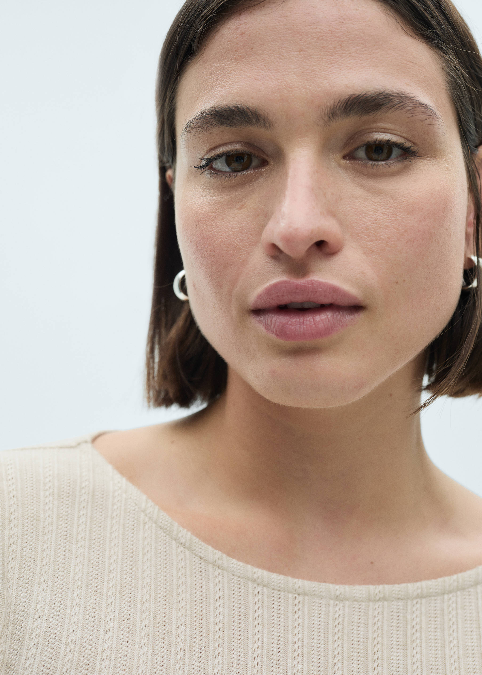 Long-sleeved pointelle t-shirt - Details of the article 4