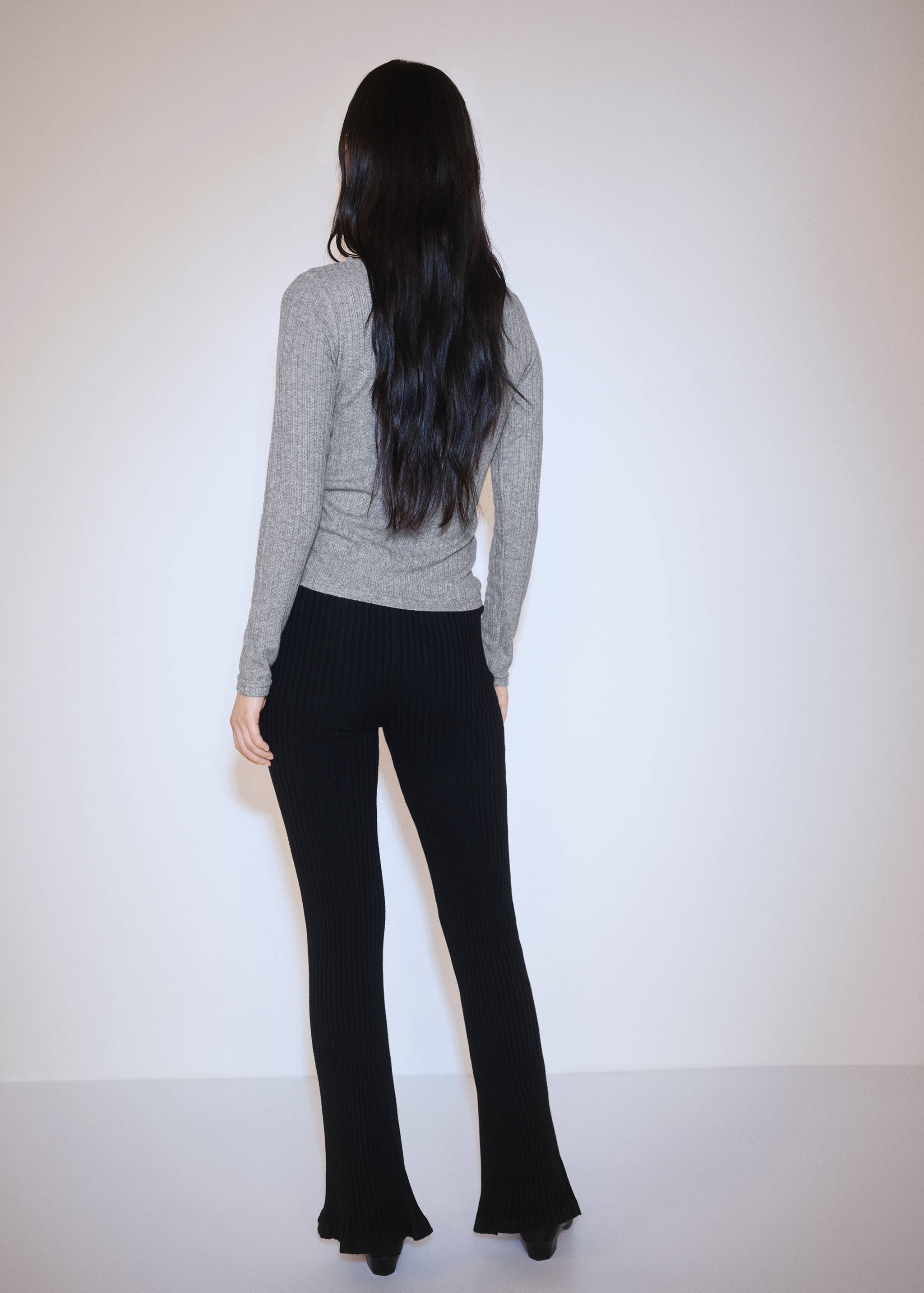 Long-sleeved pointelle t-shirt - Reverse of the article