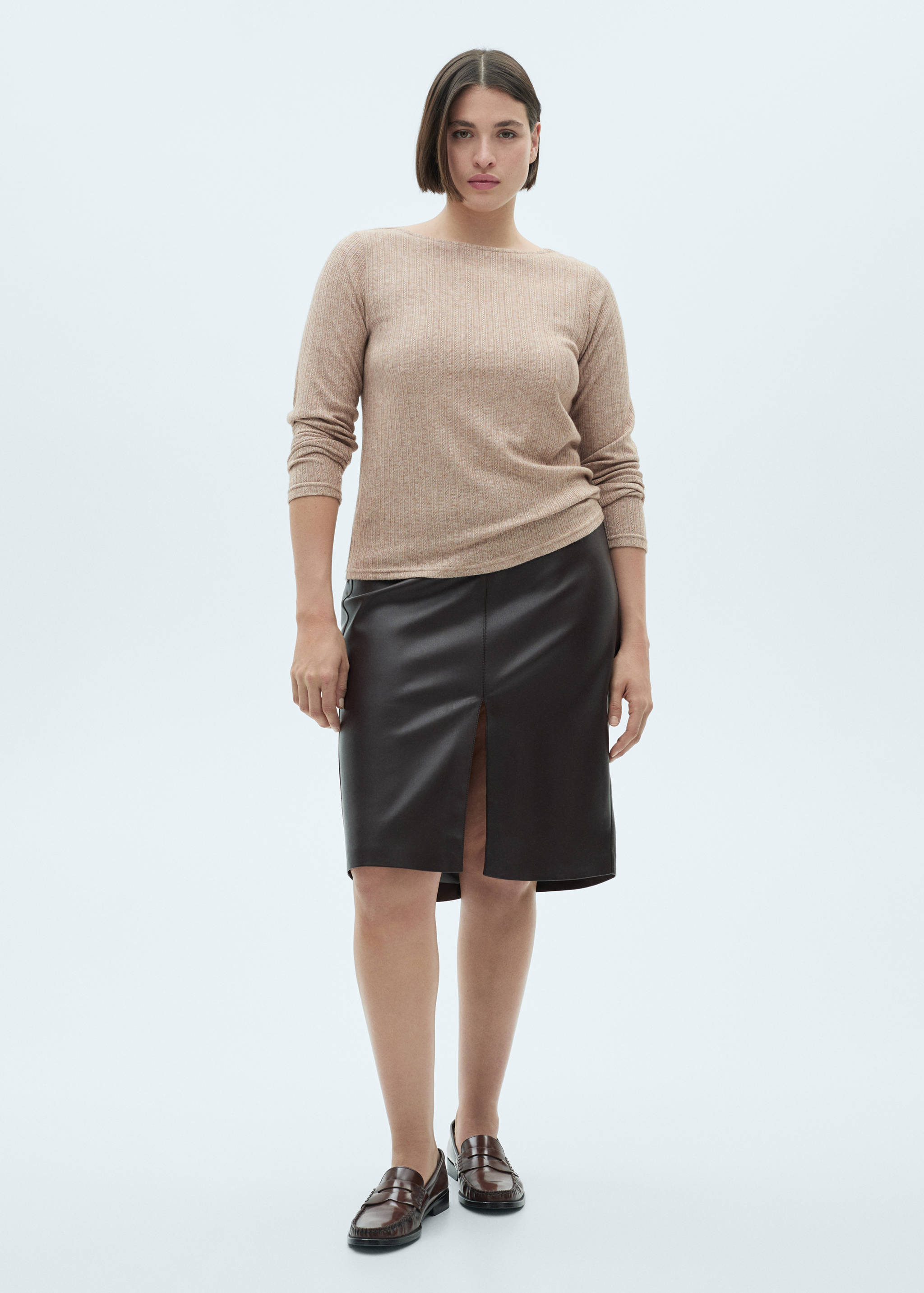 Long-sleeved pointelle t-shirt - Details of the article 3