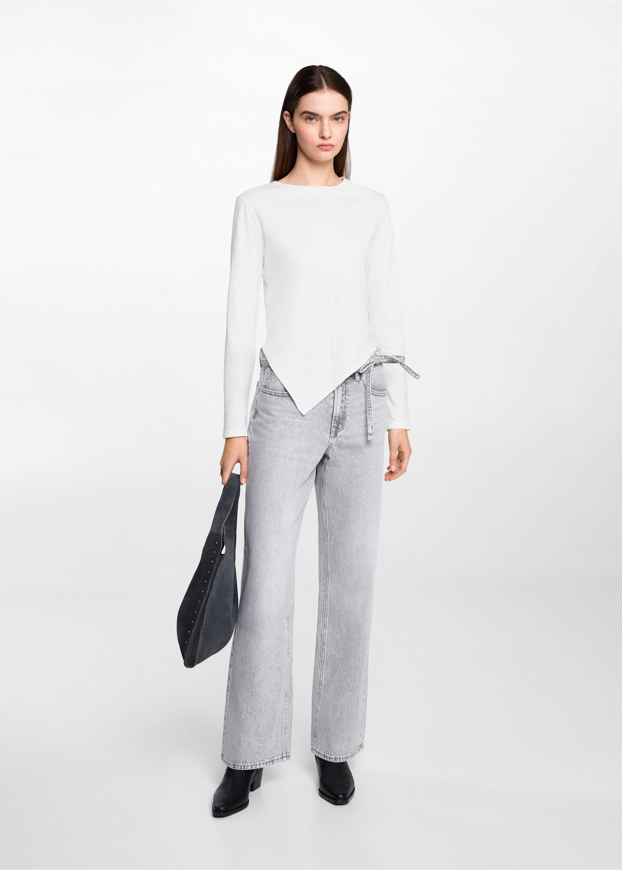 Asymmetric hem T-shirt - General plane, Off White. Ref: 77008279-00.