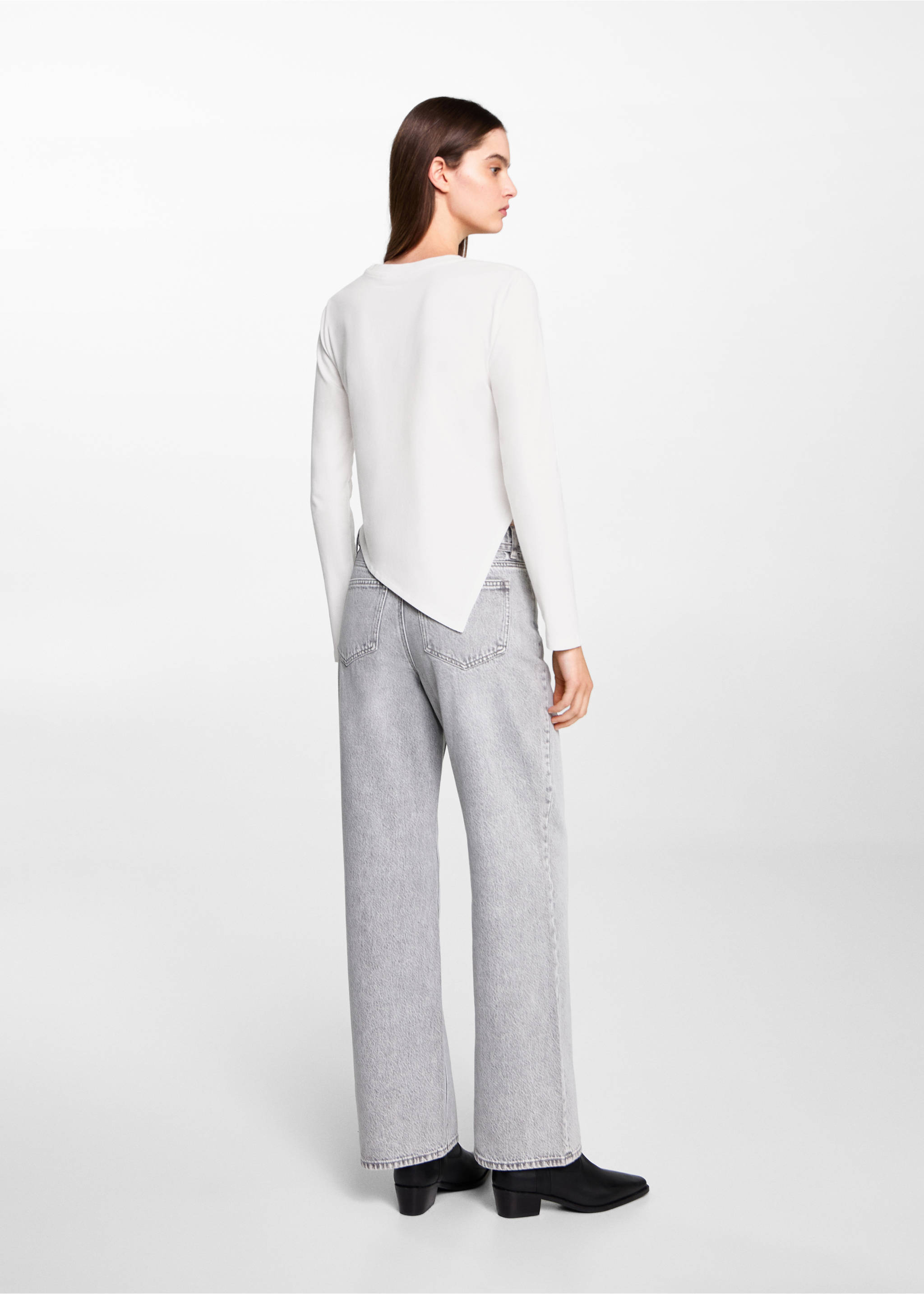 Asymmetric hem T-shirt - Reverse of the article, Off White. Ref: 77008279-00.