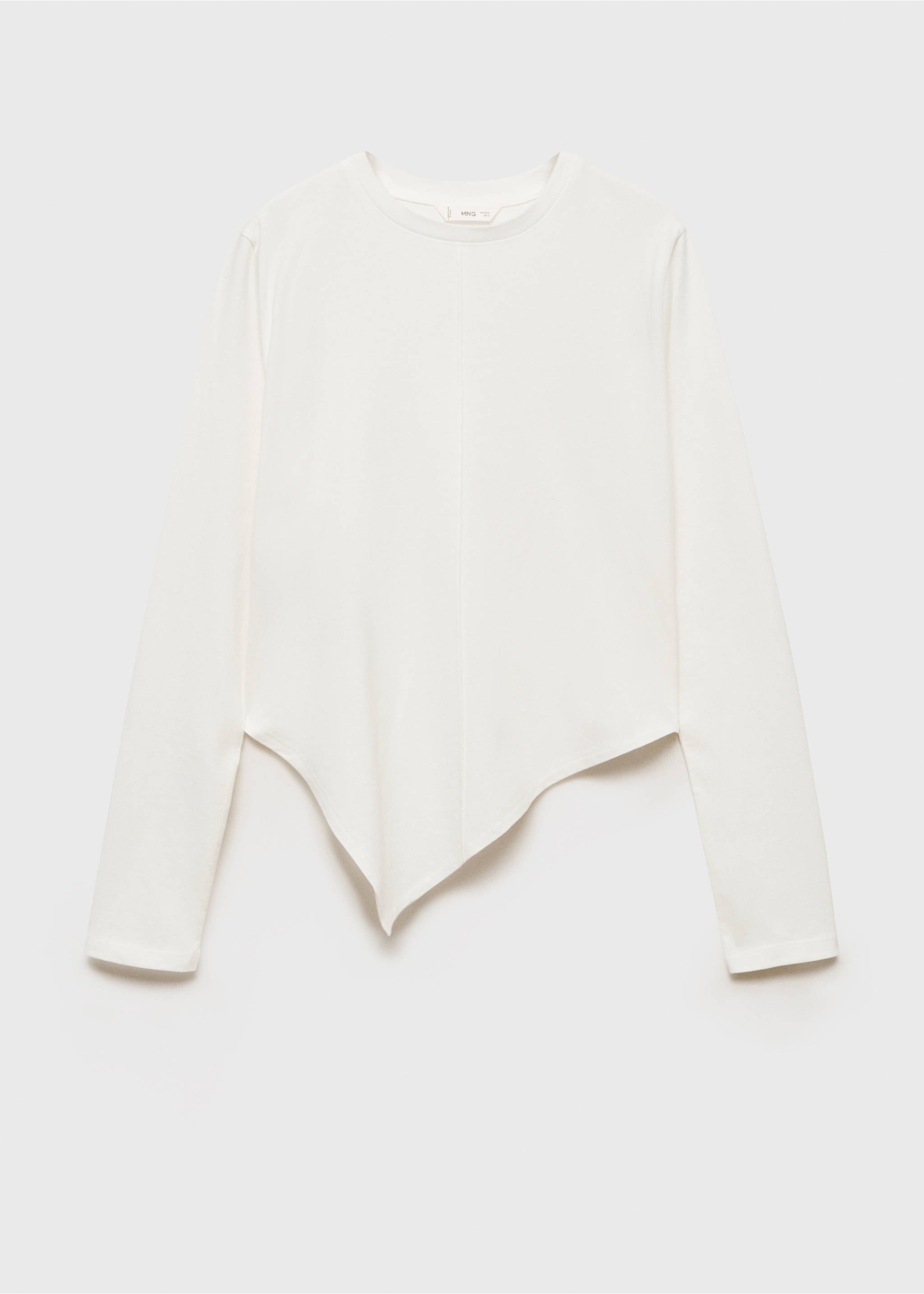 Asymmetric hem T-shirt - Article without model, Off White. Ref: 77008279-00.