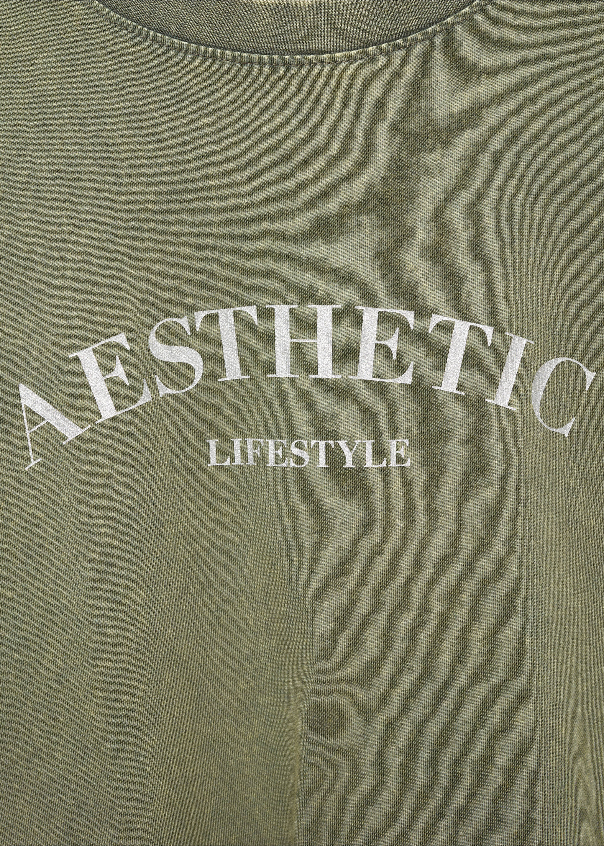 Tryckt text t-shirt - Detaljer om artikeln 8, Grön. Ref: 77008280-00.