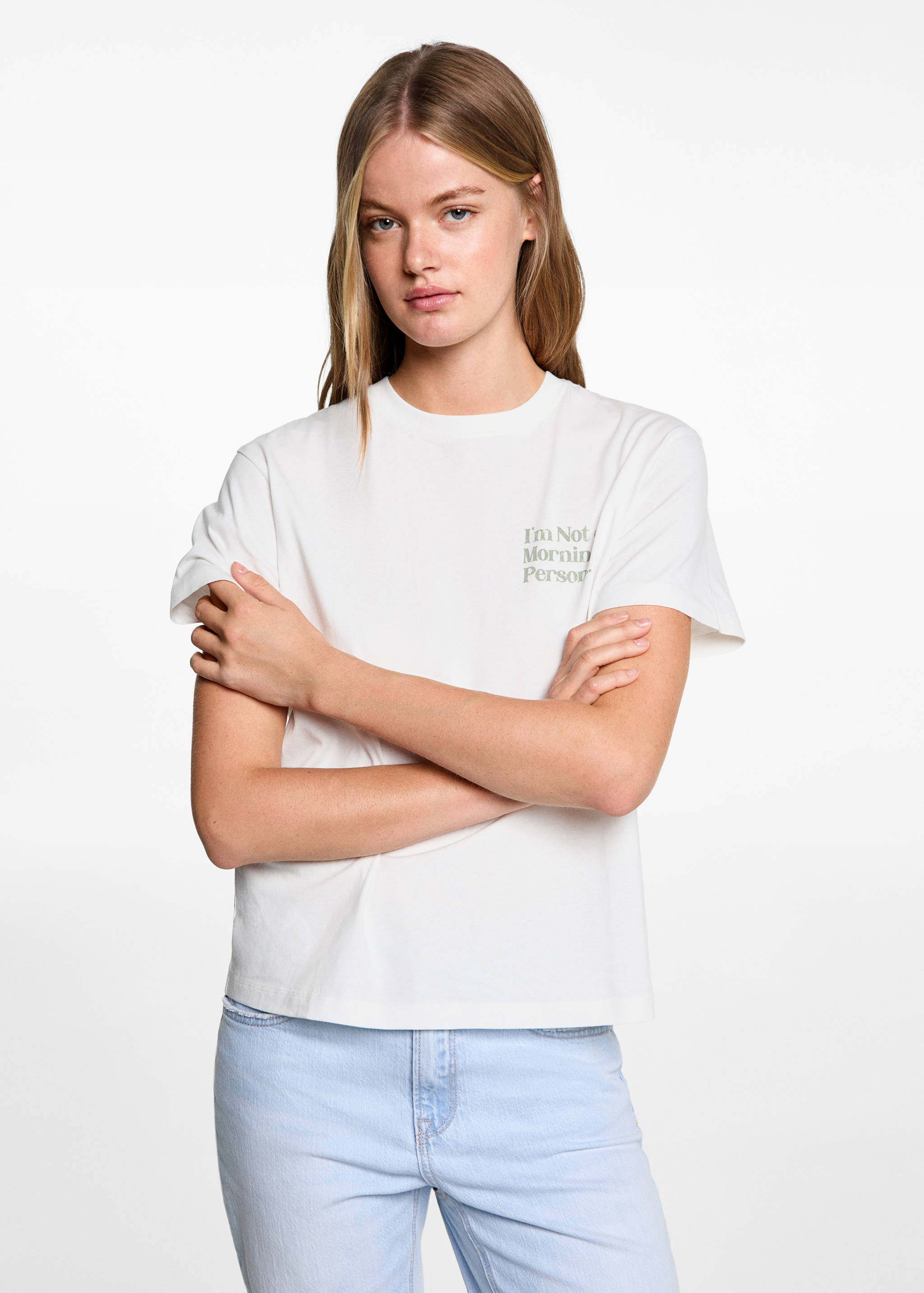 Tryckt bomull-blandning t-shirt - Bild av mittparti