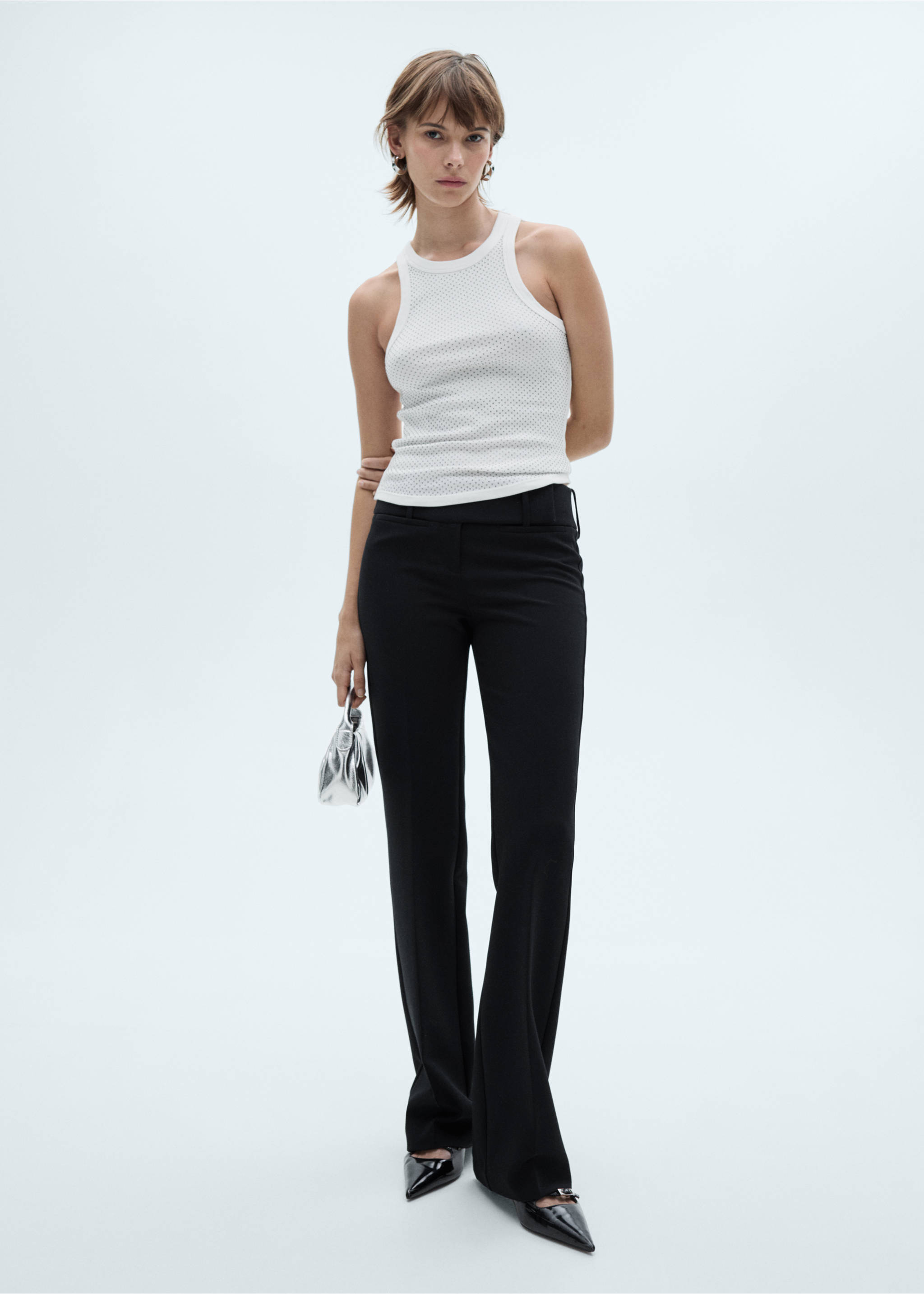 Top halter lentejuelas - Plano general, Blanco. Ref: 77008283-00.