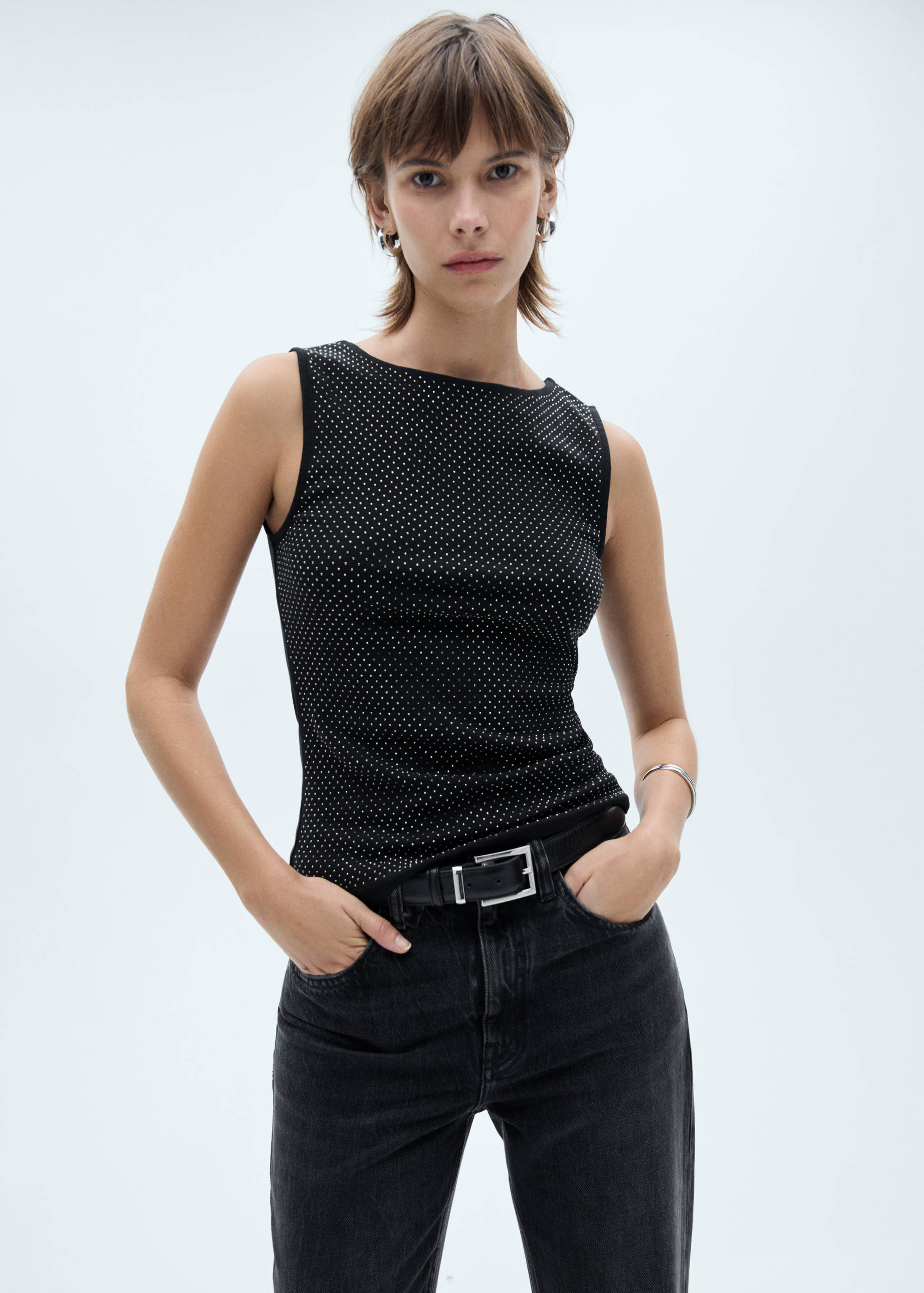 Top coton paillettes - Plan moyen