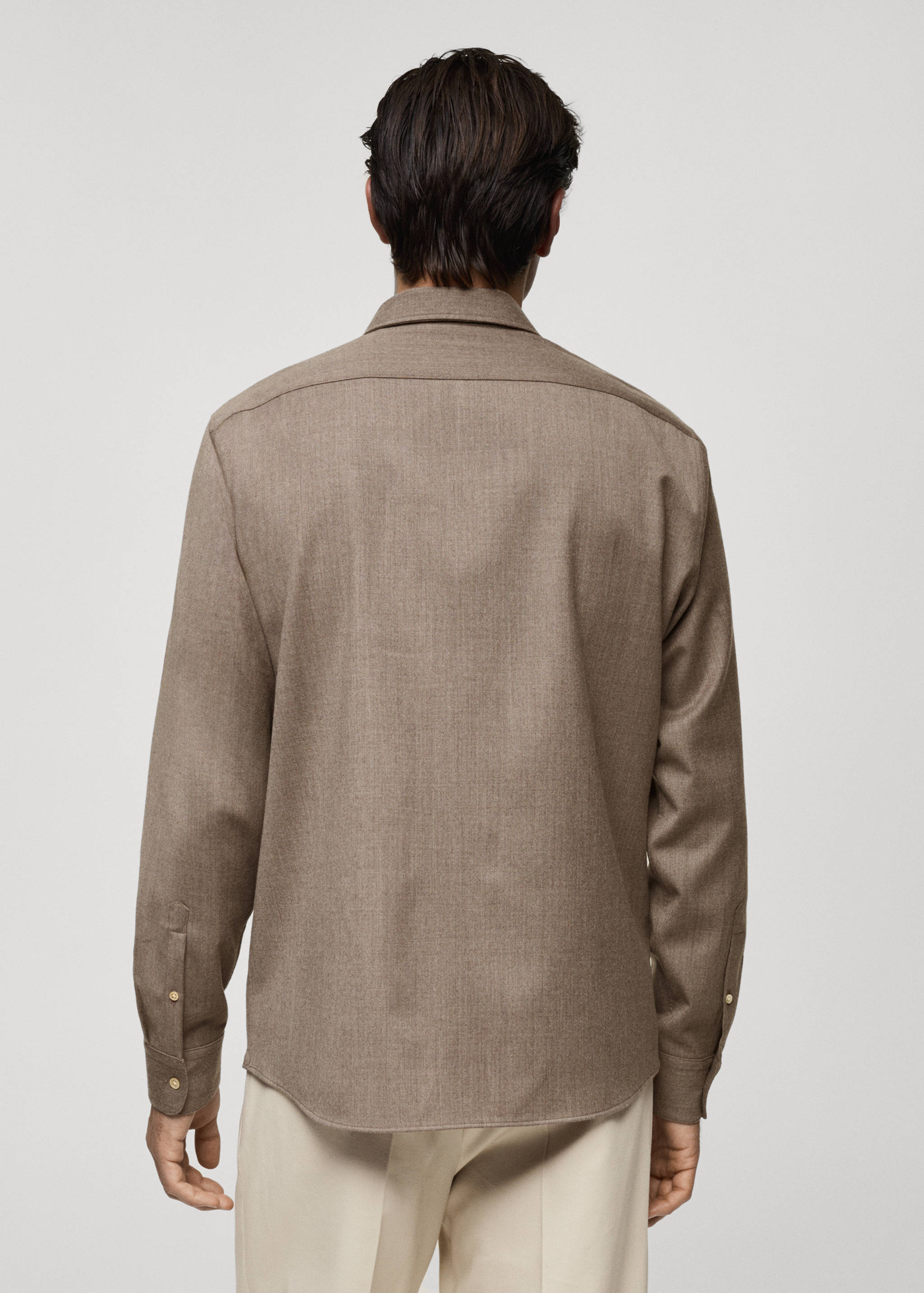 Camisa 100% lana bolsillos - Reverso del artículo