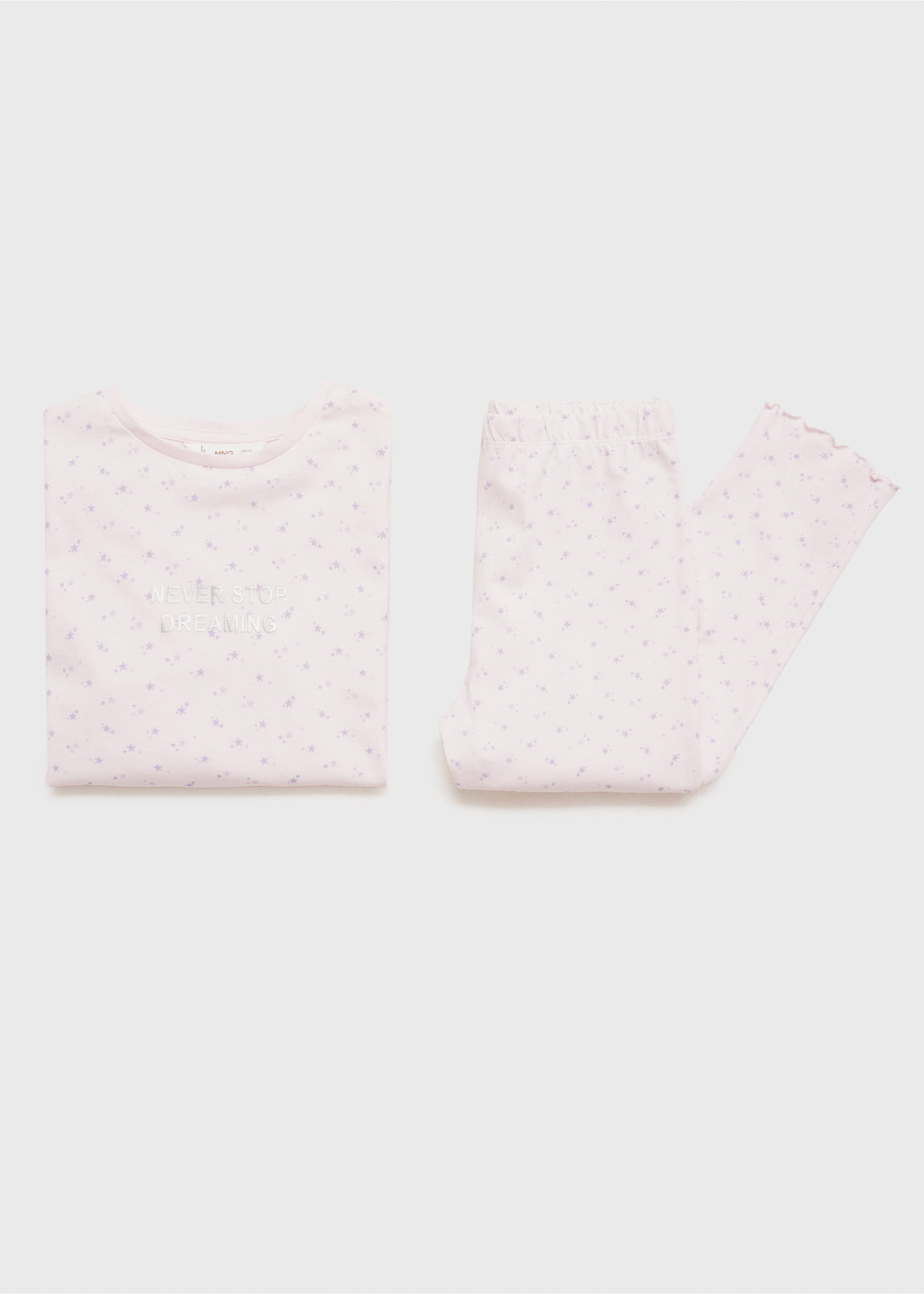 Langer, bedruckter Pyjama - Detail des Artikels 8, Helllila/Pastelllila. Ref: 77008638-00.