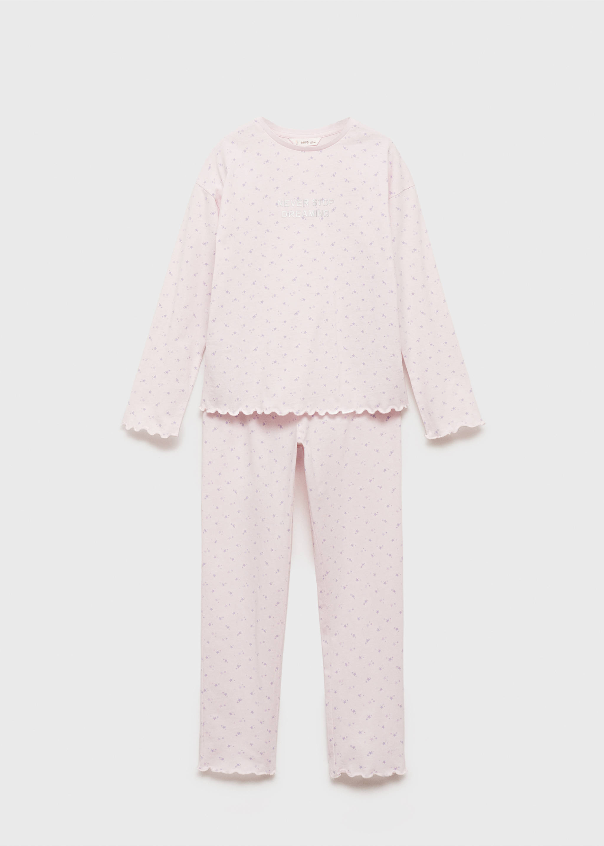 Langer, bedruckter Pyjama - Artikel ohne Model, Helllila/Pastelllila. Ref: 77008638-00.