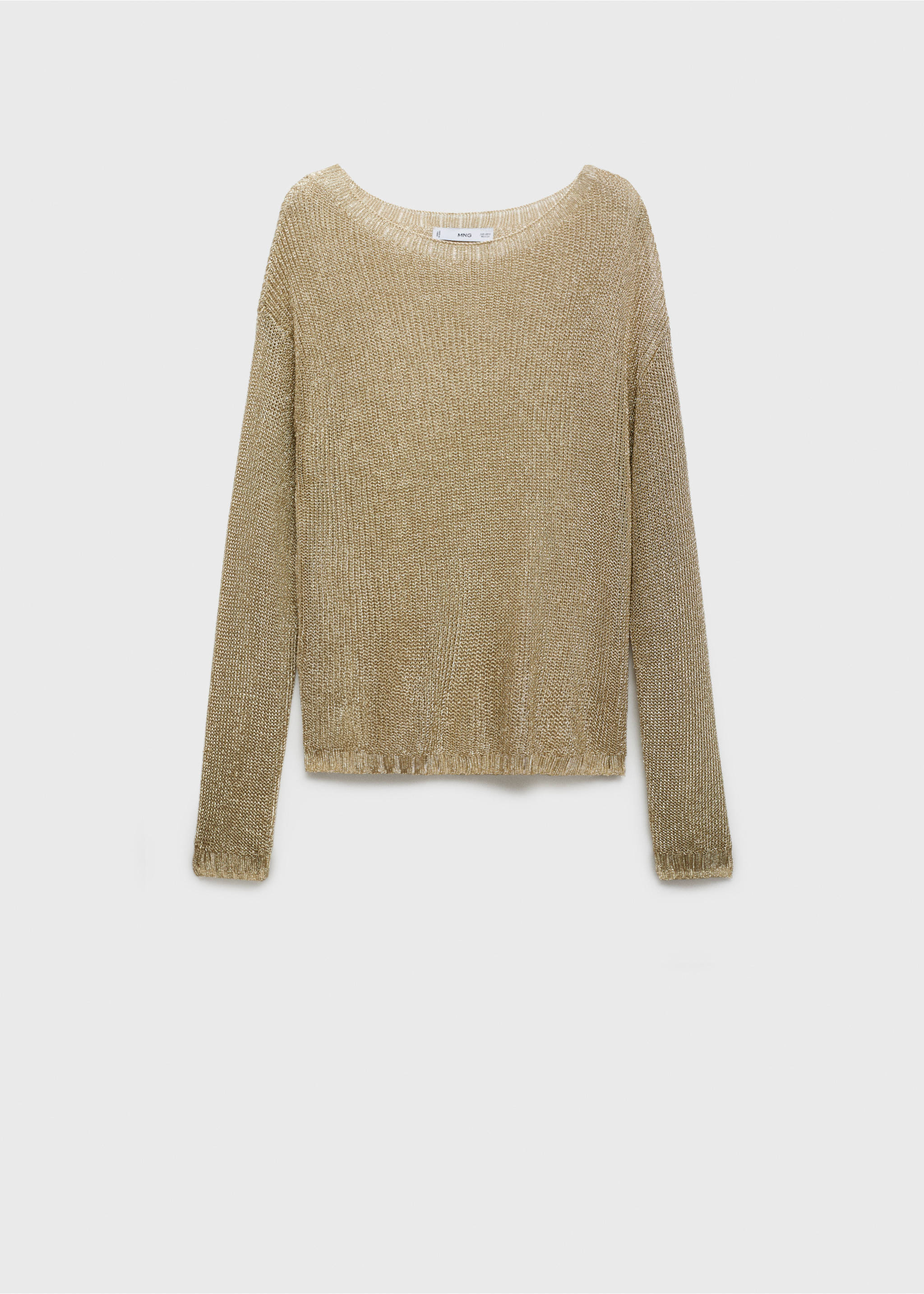Boat neck lurex sweater - Article without model, Gold. Ref: 77009038-00.