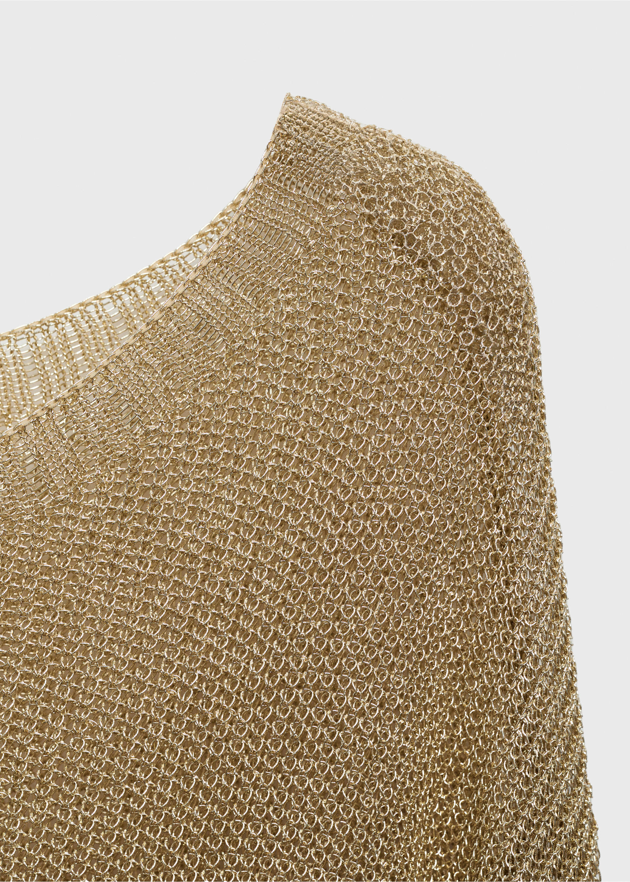 Boat neck lurex sweater - Details of the article 8, Gold. Ref: 77009038-00.