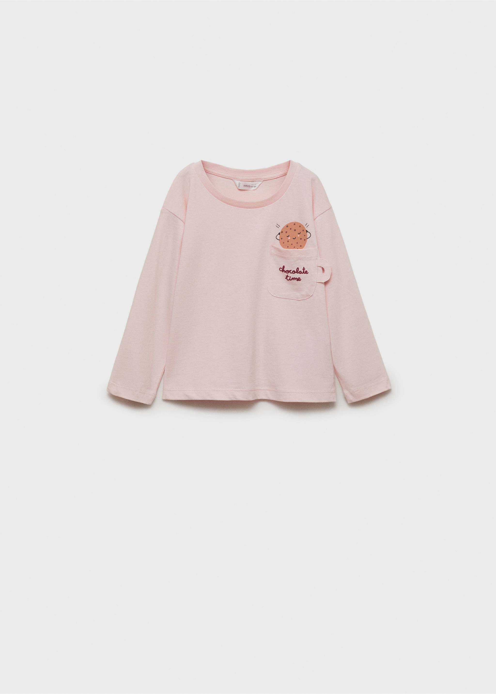 T-shirt détail imprimé - Article sans modèle, Rose. Ref: 77009077-00.