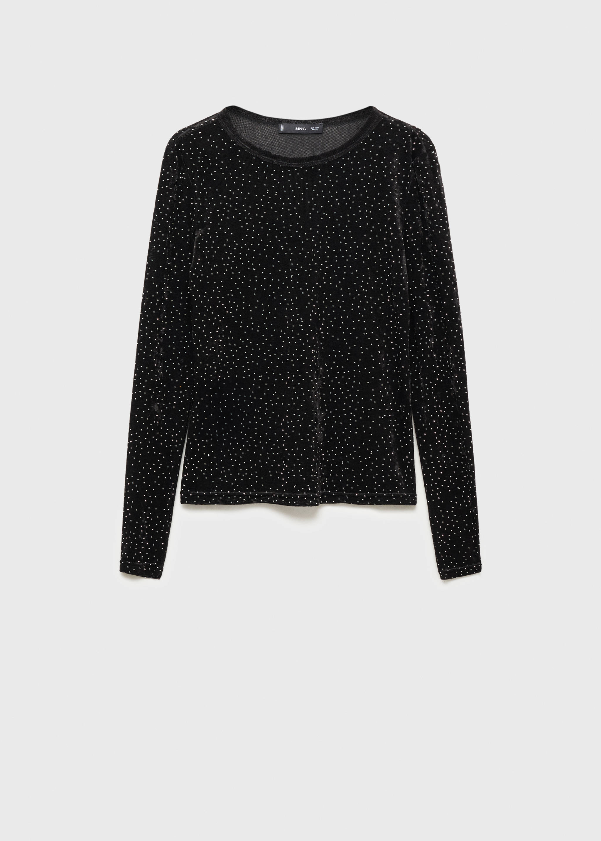 Long-sleeved t-shirt with rhinestone detail - Article without model
