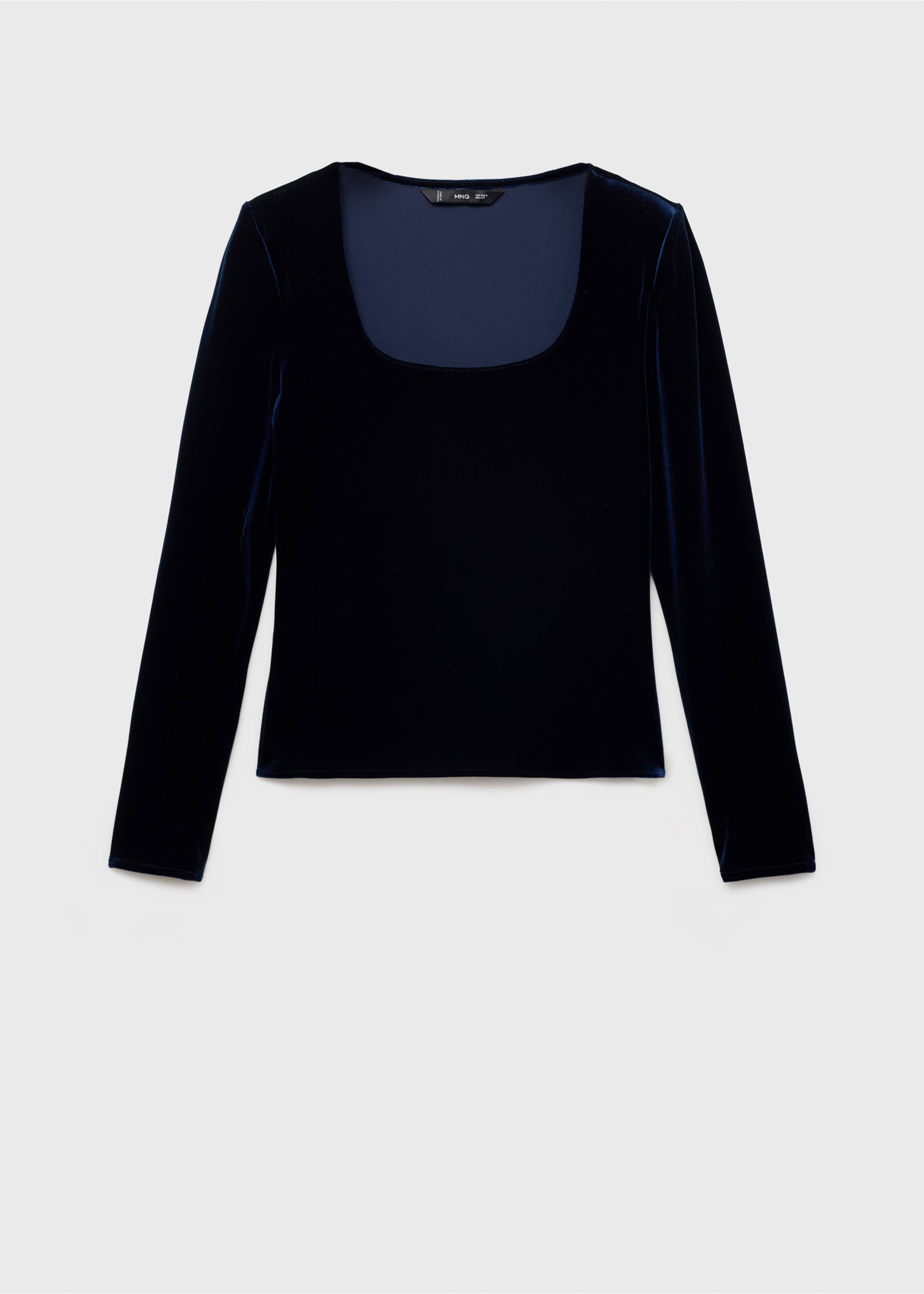 Camiseta terciopelo escotada - Artículo sin modelo, Azul noche. Ref: 77009084-00.