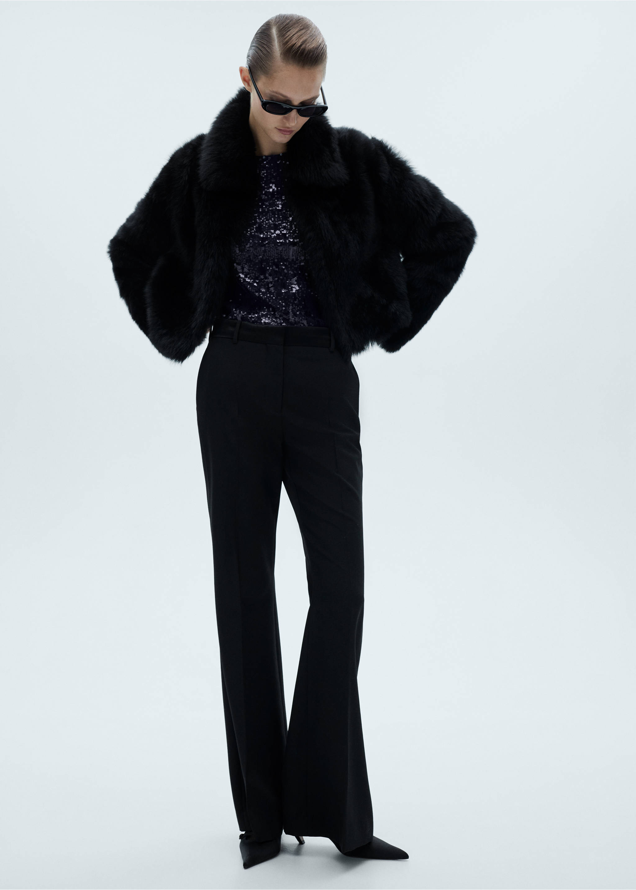 Long-sleeved t-shirt with sequins - General plane, Dark Navy. Ref: 77009085-00.