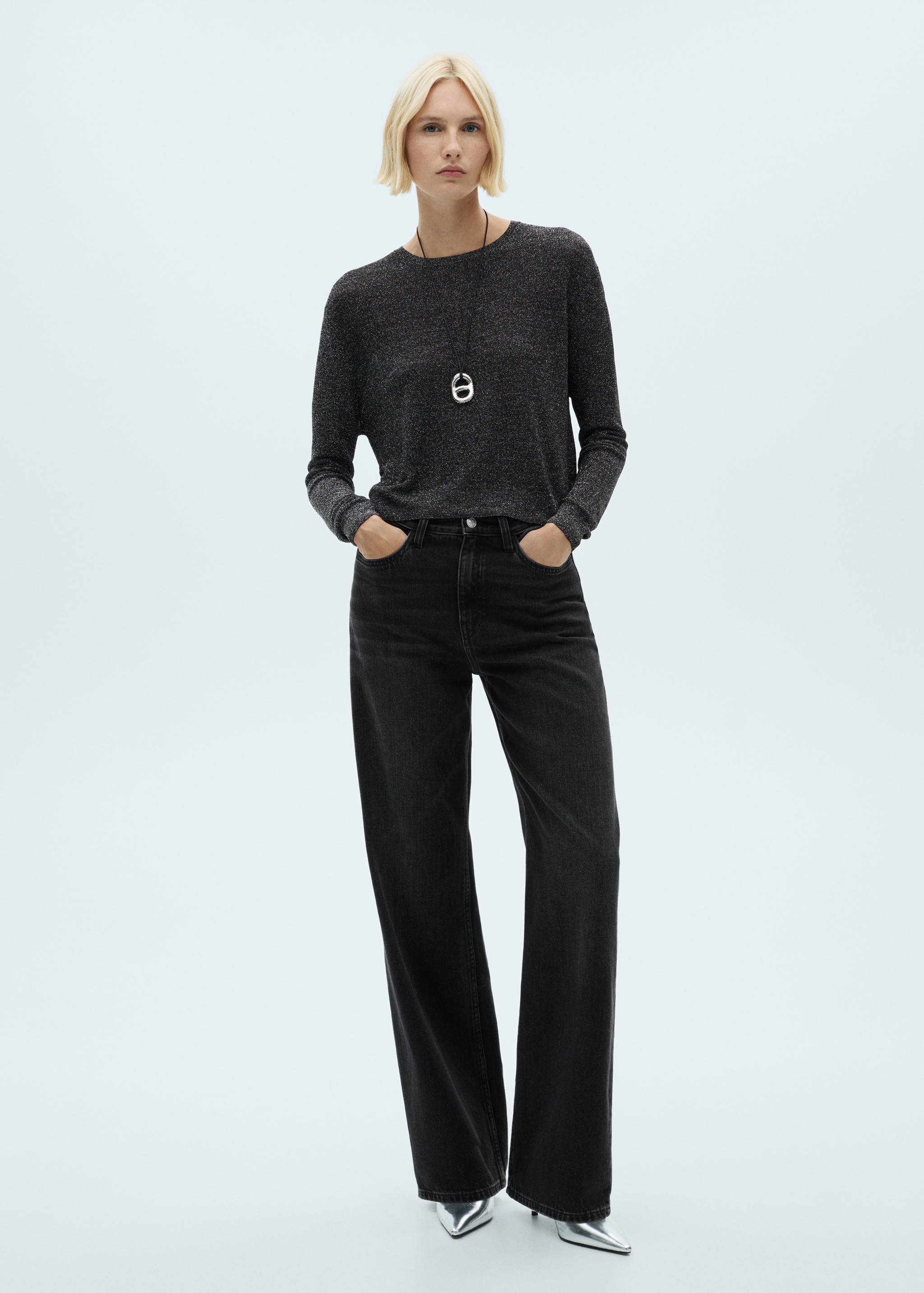 Jersey lúrex cuello redondo - Plano general