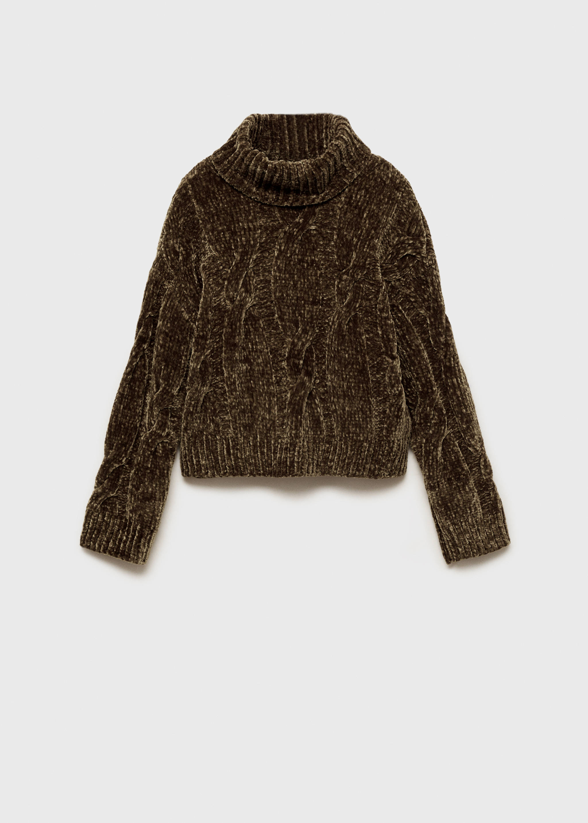 Jersey chenilla trenzado cuello alto - Artículo sin modelo