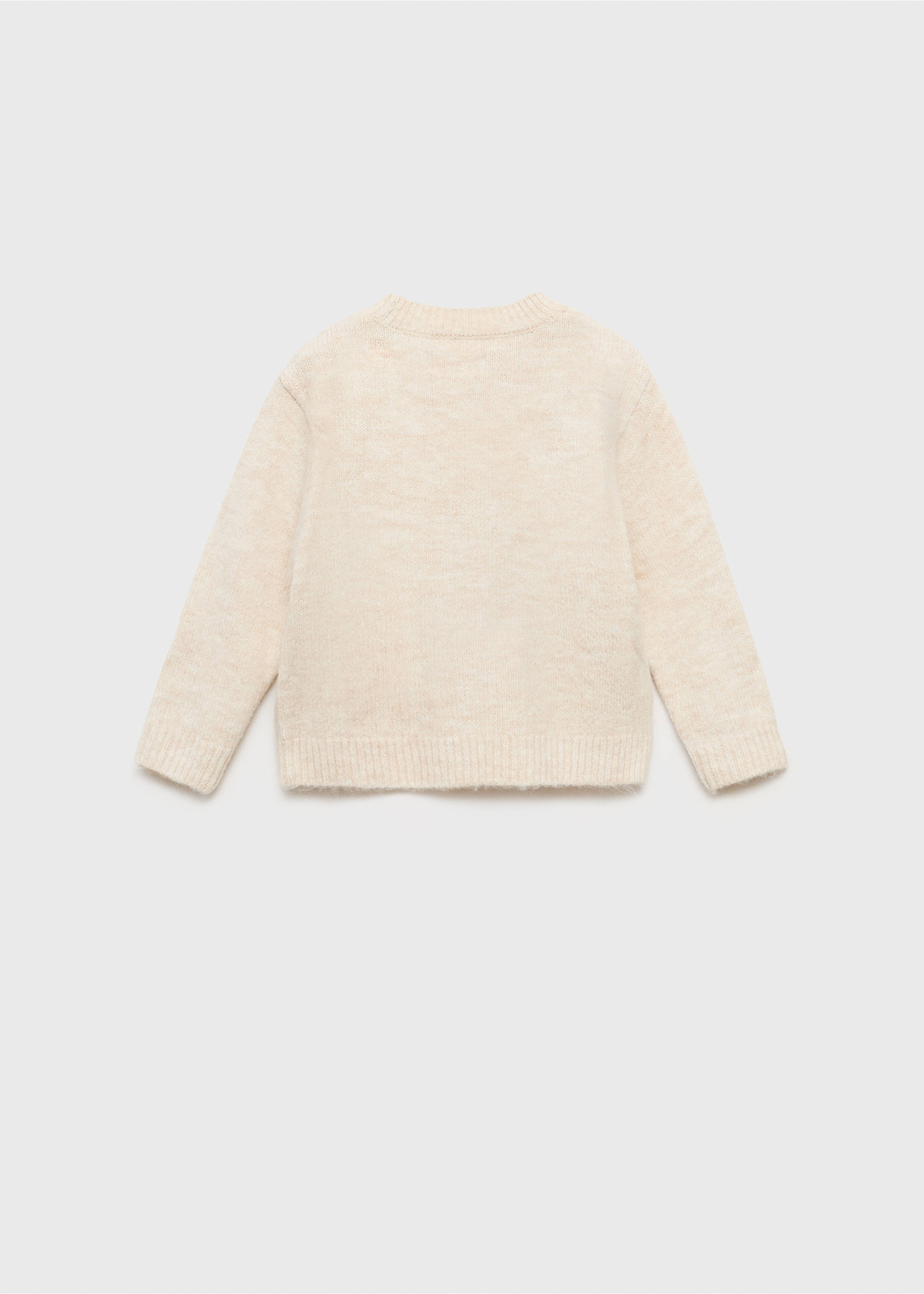 Reindeer print knitted sweater - Reverse of the article, Beige. Ref: 77009249-00.