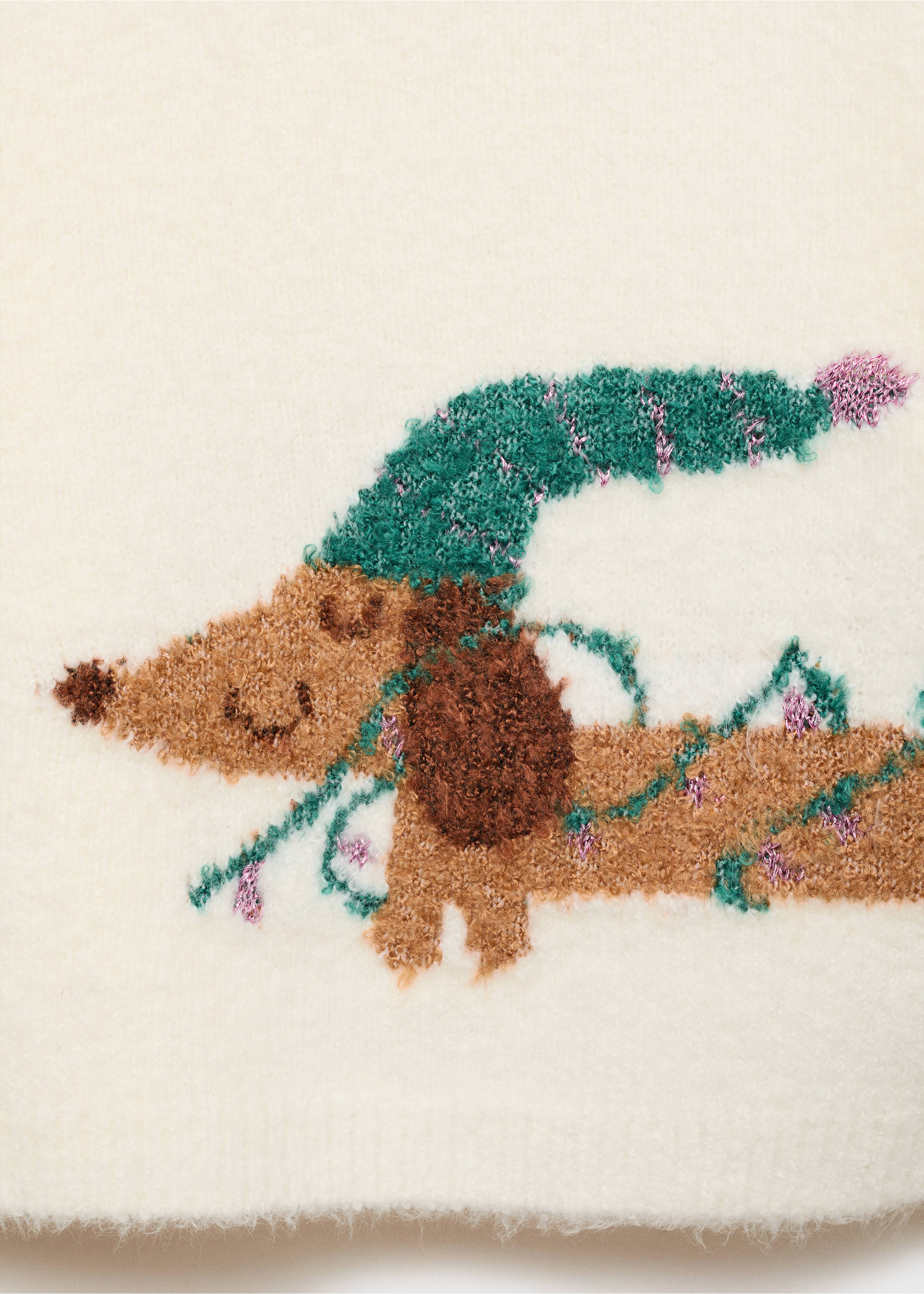 Pull-over maille chien - Détail de l'article 8, Écru. Ref: 77009252-00.