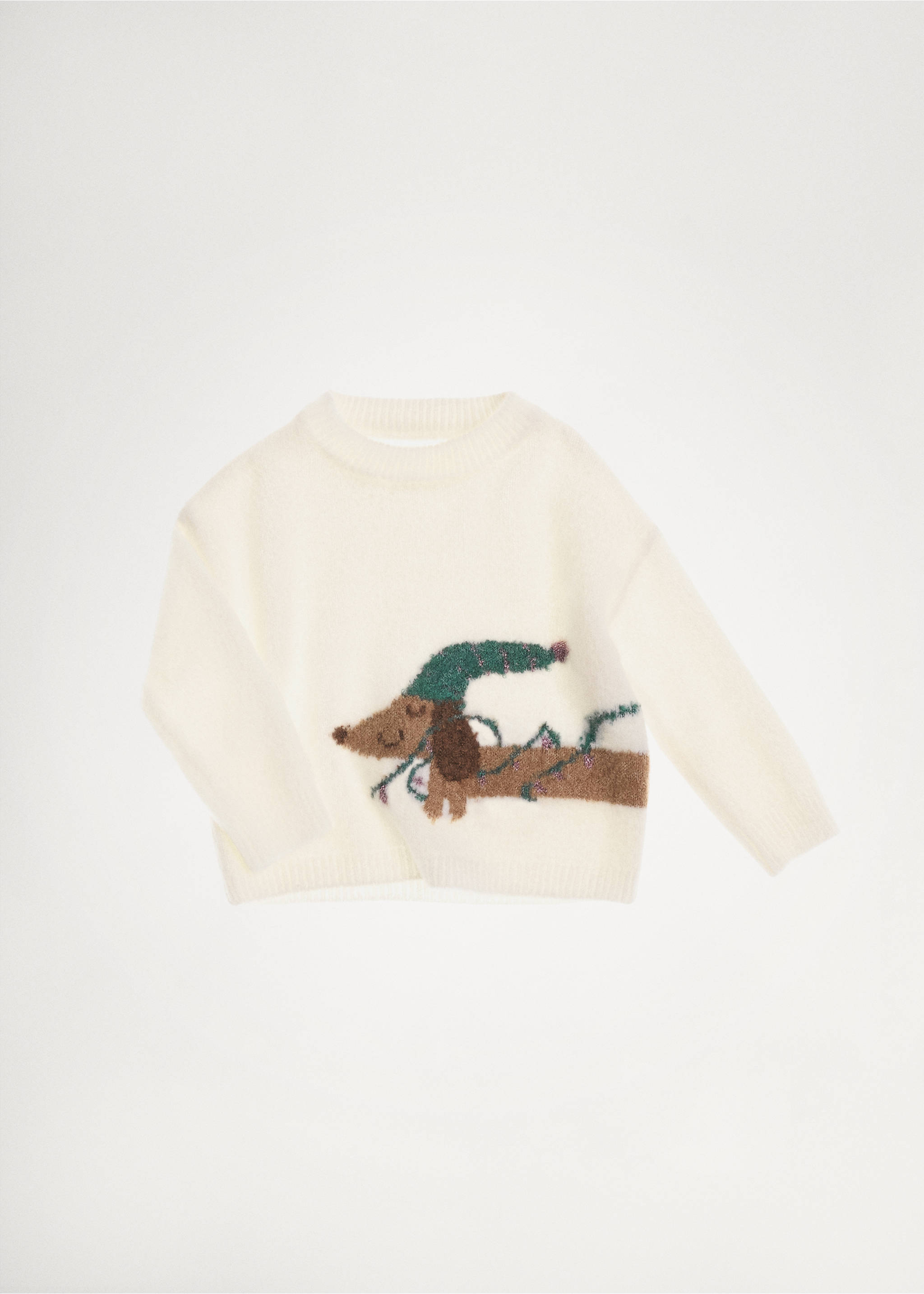 Doggy knit sweater - Details of the article 5, Ecru. Ref: 77009252-00.