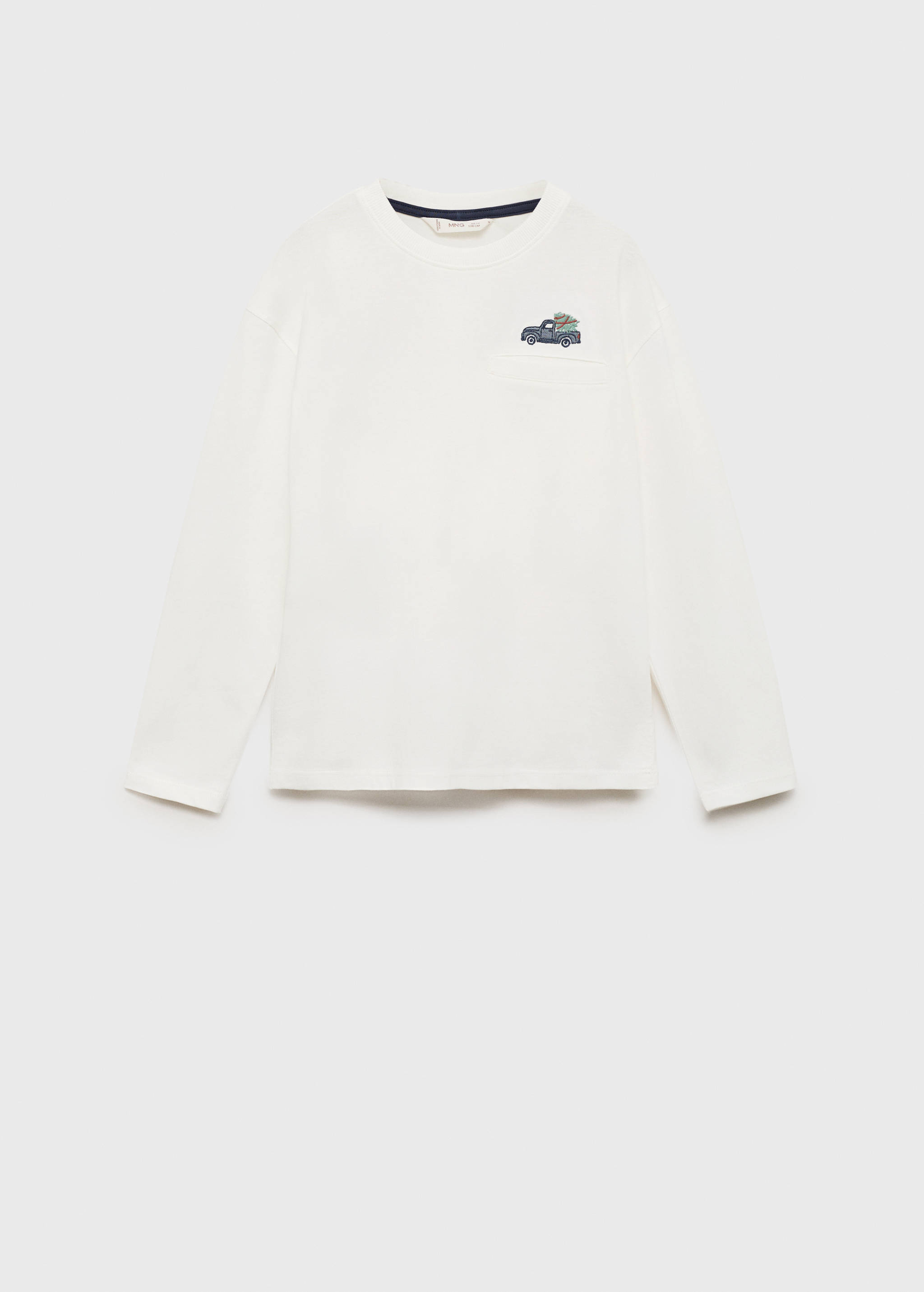 Baumwoll-T-Shirt mit besticktem Detail - Artikel ohne Model