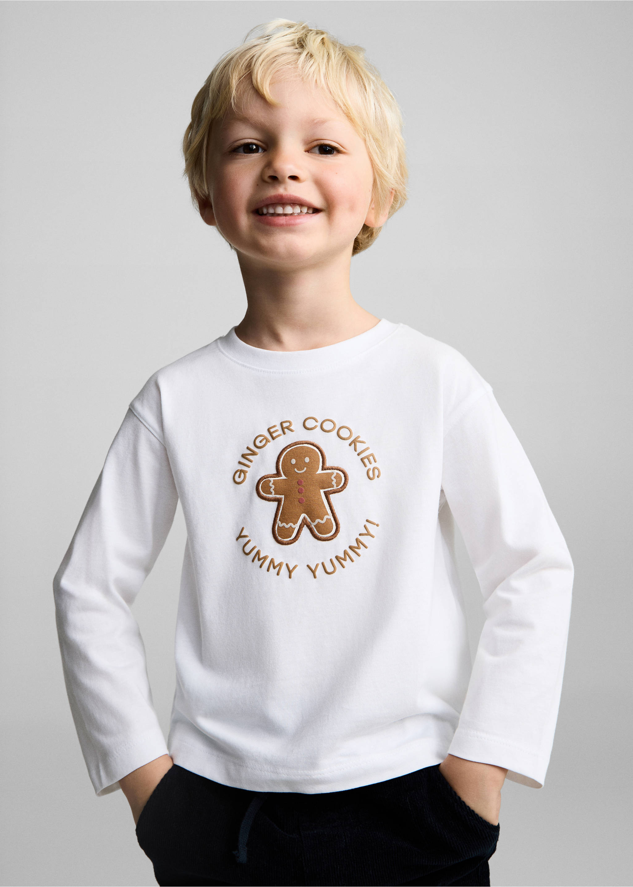 Μπλούζα χριστουγεννιάτικο σχέδιο - Μεσαίο πλάνο, Υπόλευκο. Ref: 77009411-00.