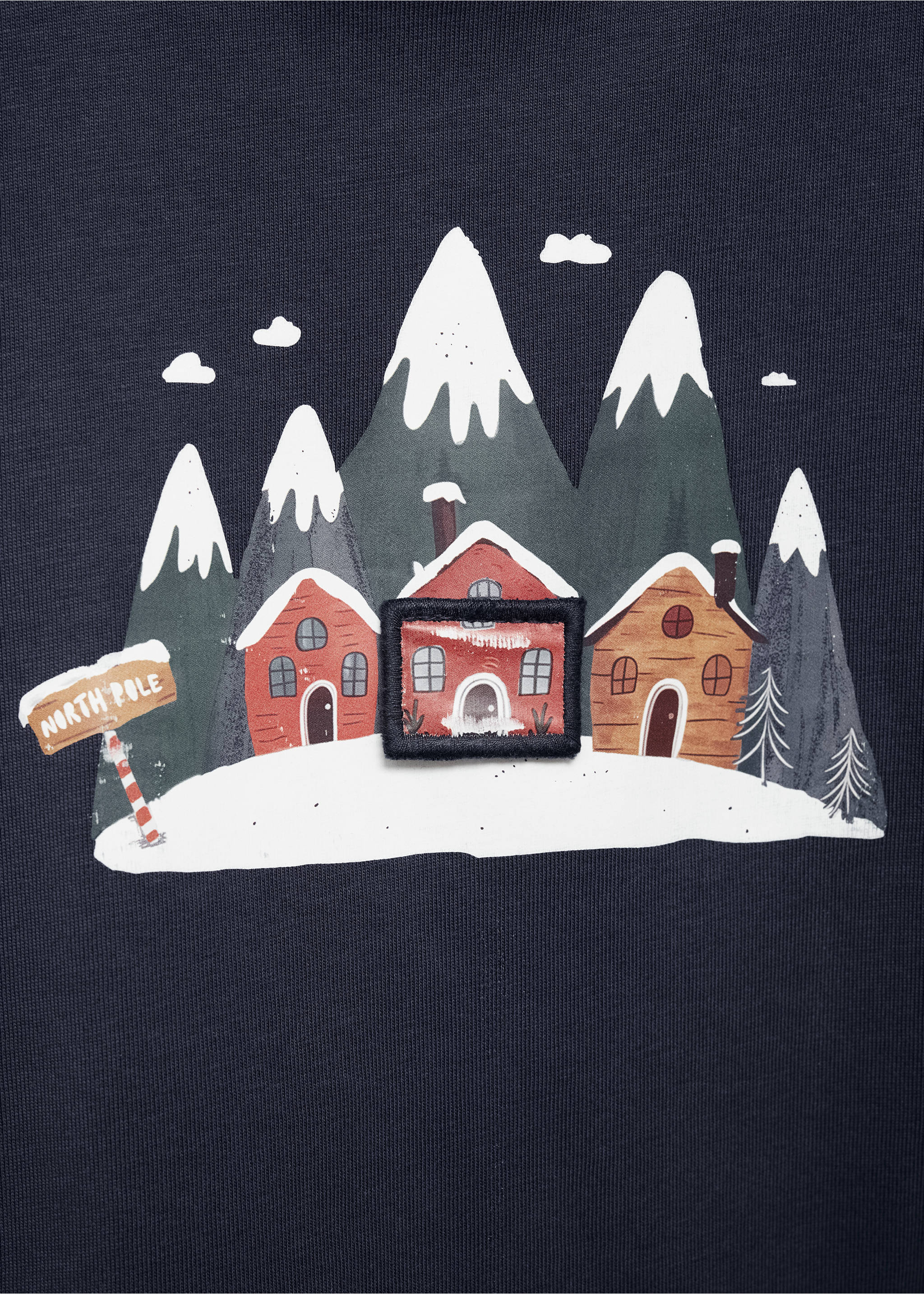 T-Shirt mit Weihnachtsmotiv - Detail des Artikels 8, Dunkles Marineblau. Ref: 77009412-00.