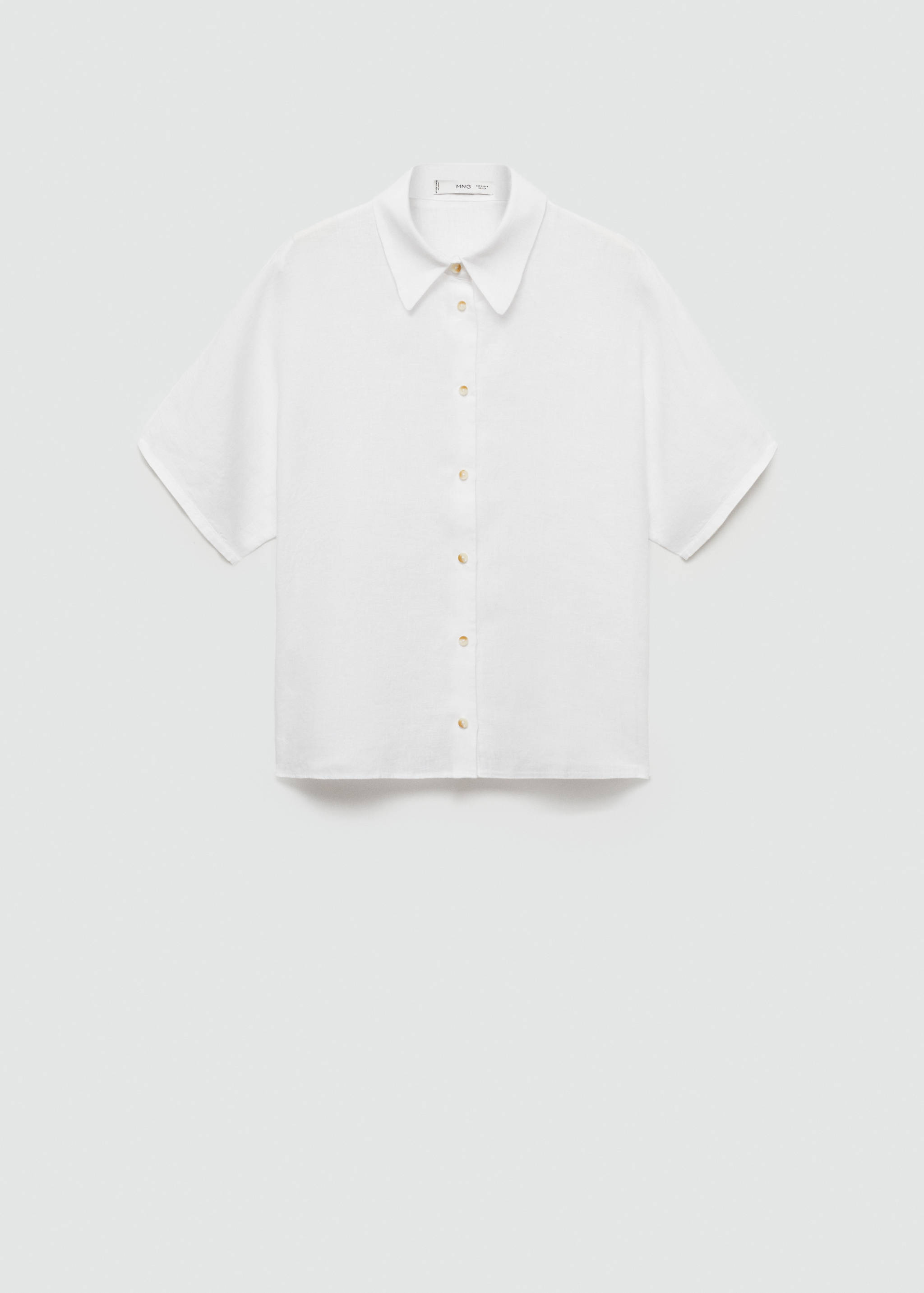 Short sleeve linen-blend shirt - Article without model