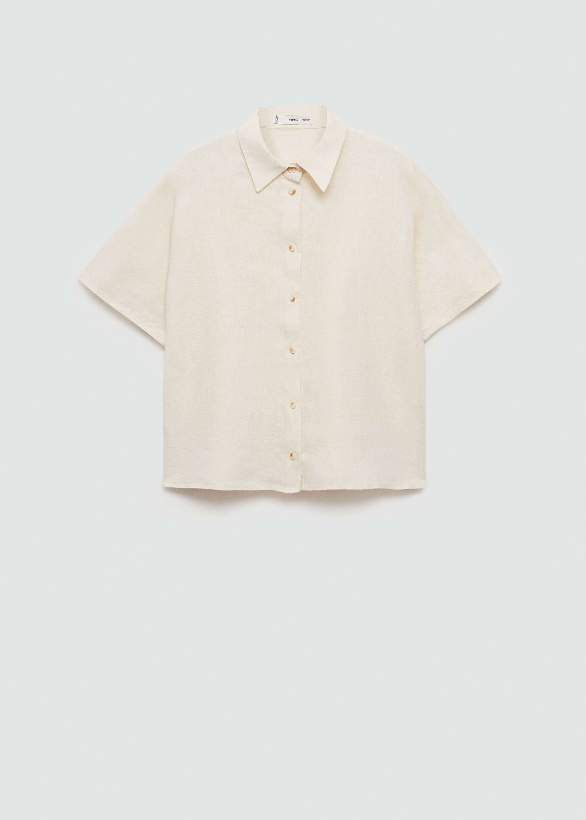 Short sleeve linen-blend shirt - Article without model