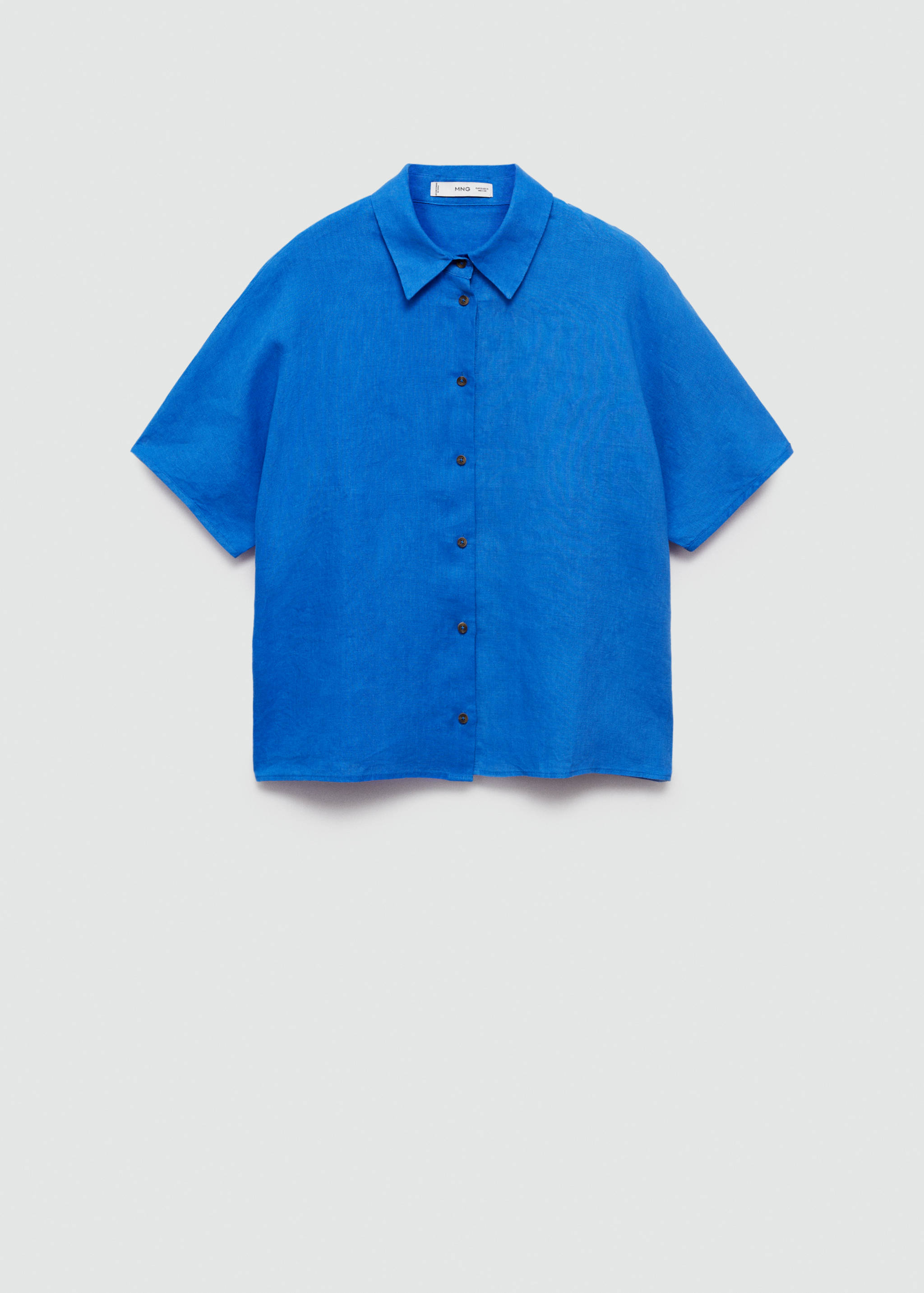 Short sleeve linen-blend shirt - Article without model