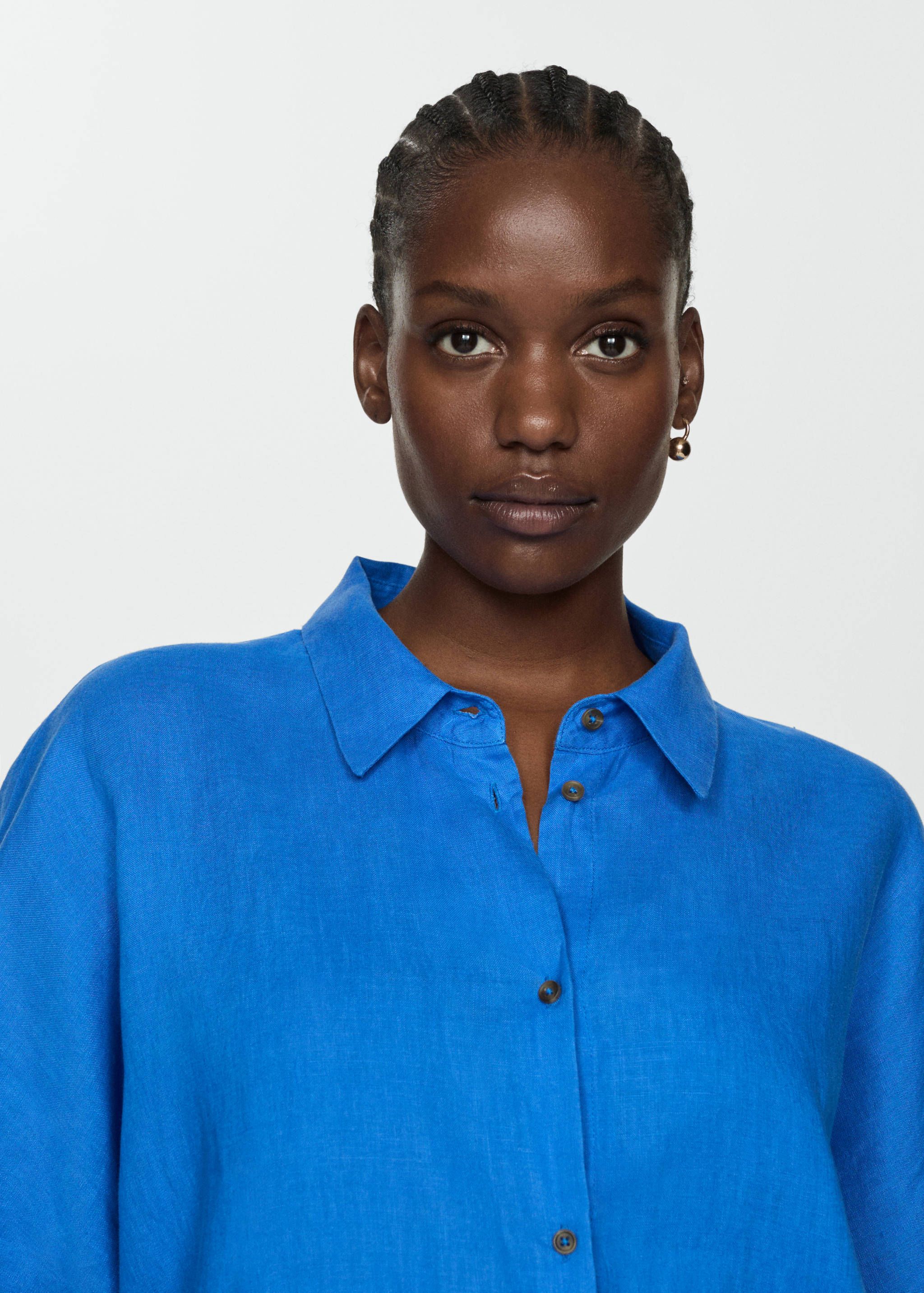 Short sleeve linen-blend shirt - Details of the article 4