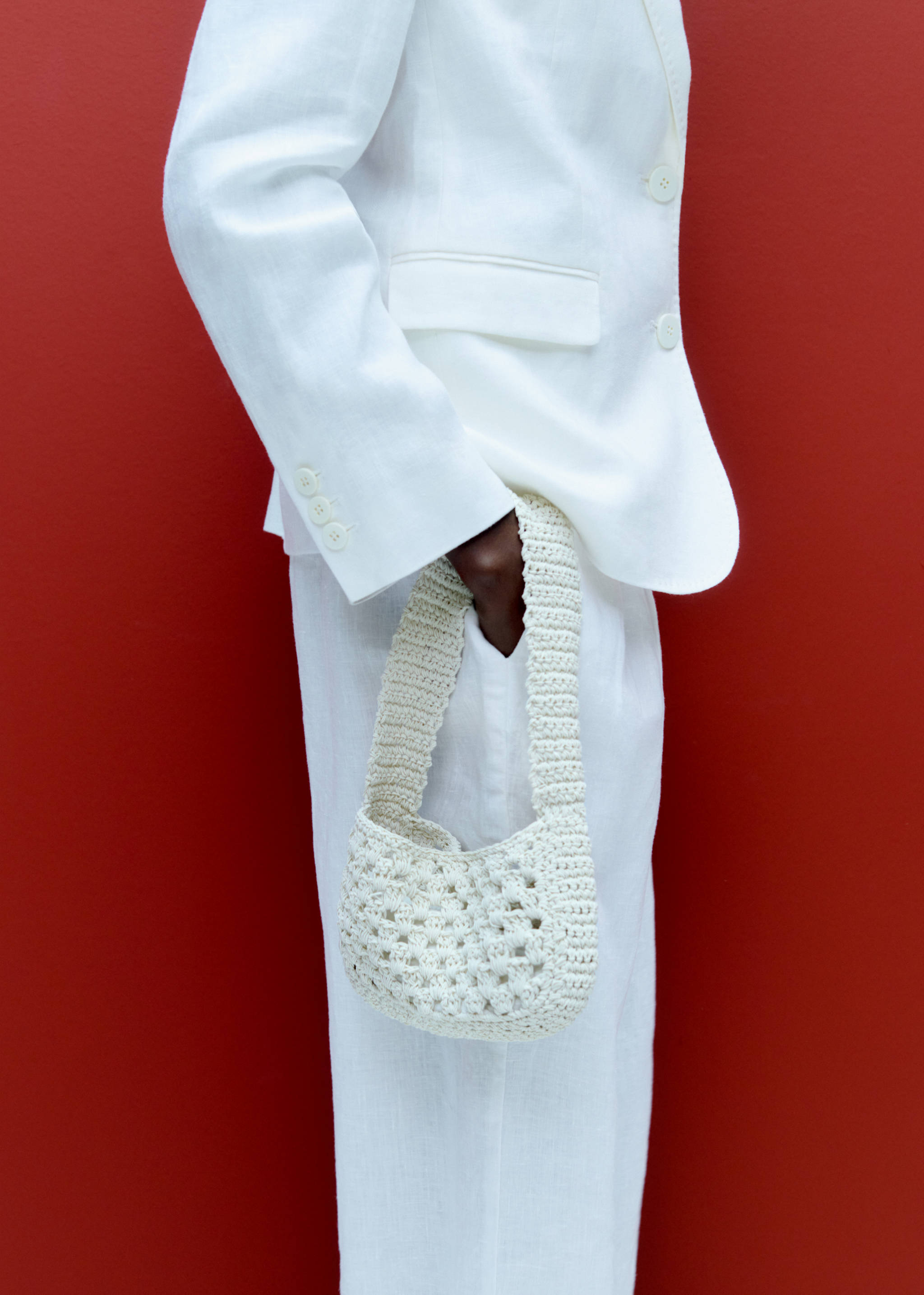 Crochet handbag - General plane, Ecru. Ref: 77010246-00.