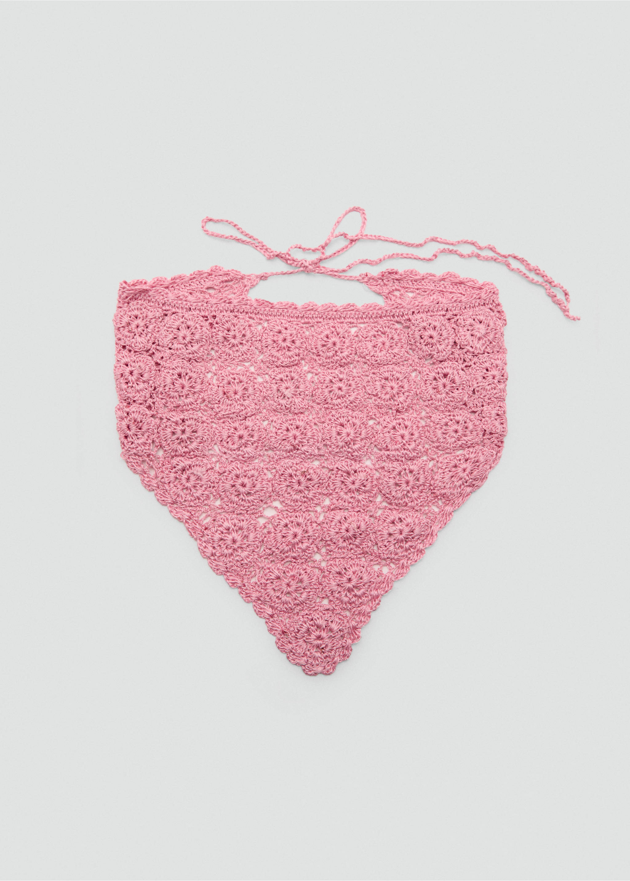 Crochet knit handkerchief - Article without model, Pink. Ref: 77010255-00.