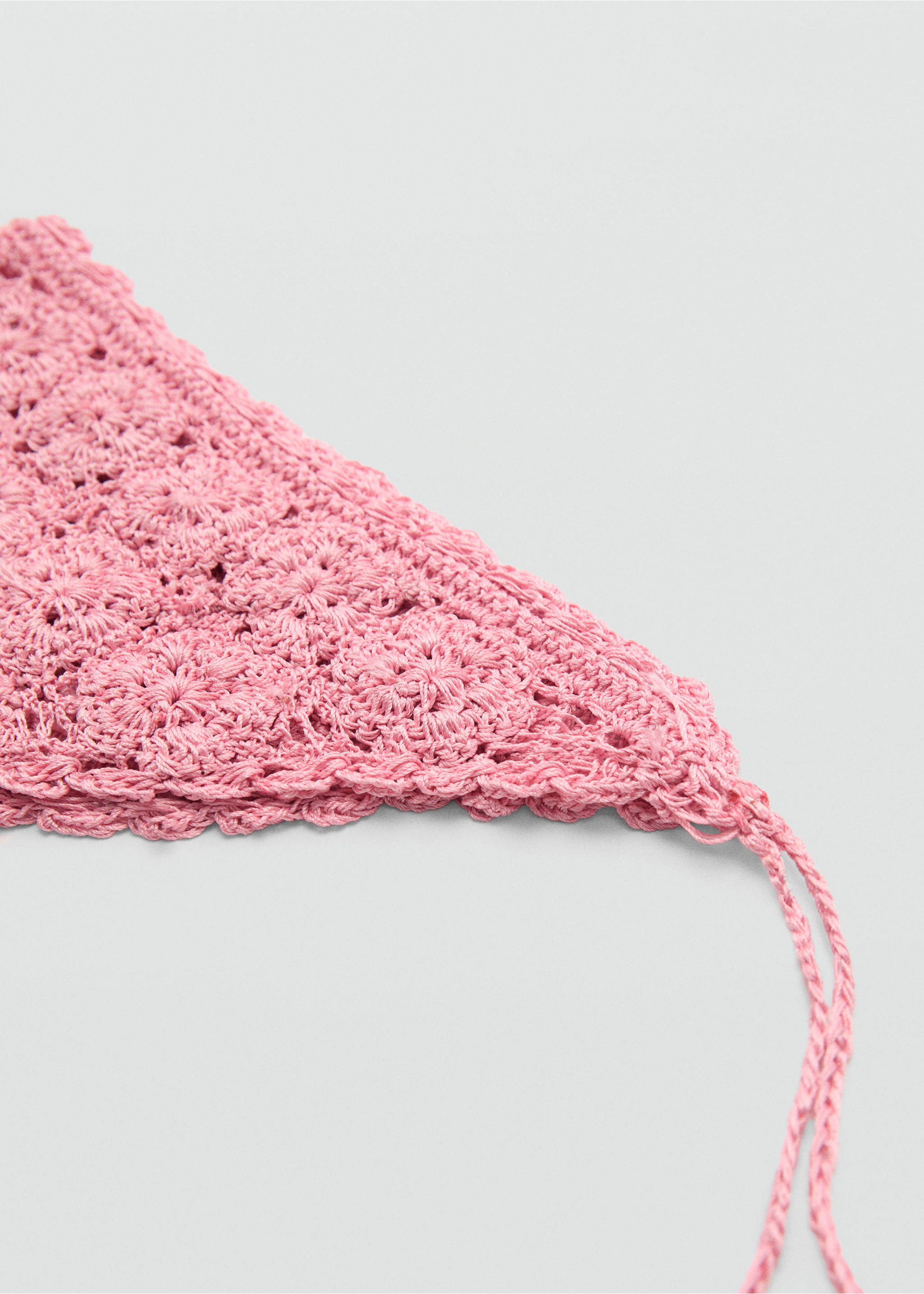 Crochet knit handkerchief - Medium plane, Pink. Ref: 77010255-00.