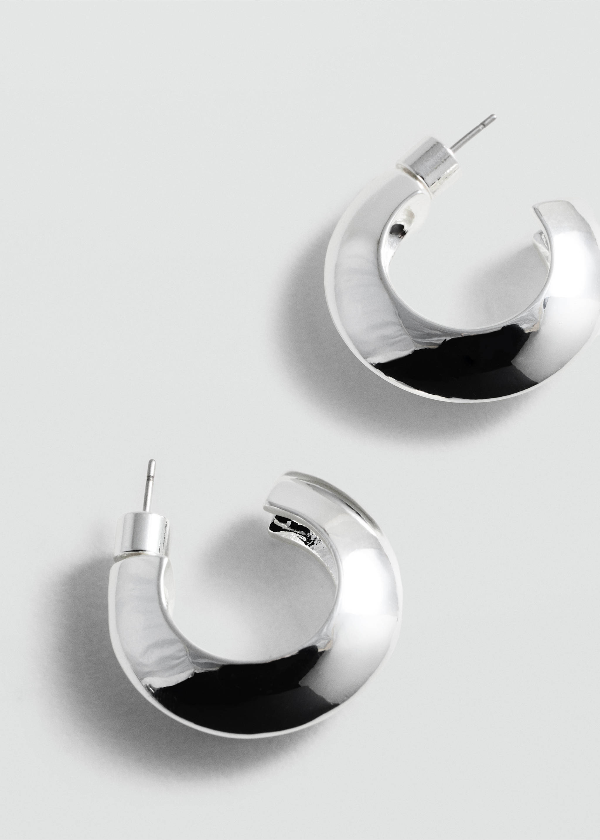 Pendientes aros - Plano medio, Plata. Ref: 77010261-00.