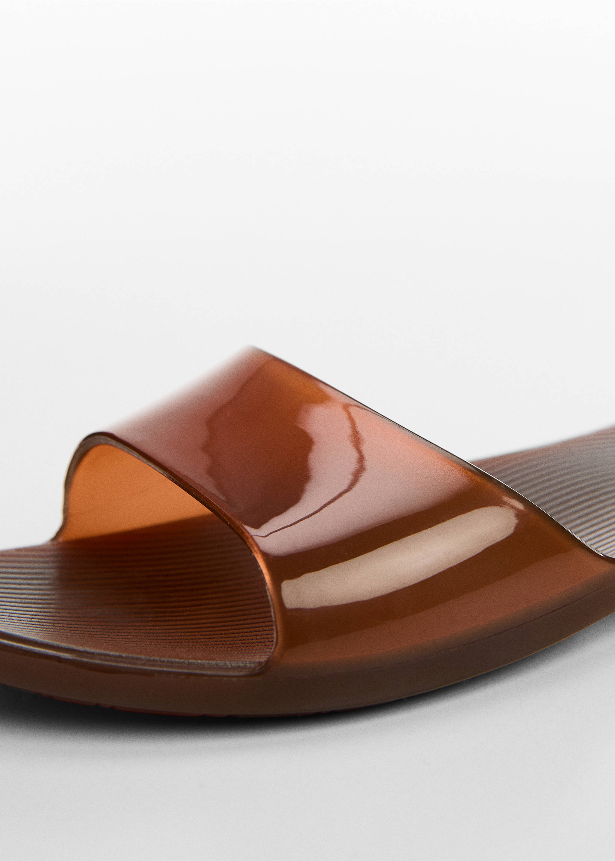 Semi-transparent strappy sandals - Details of the article 1, Chocolate. Ref: 77010263-00.