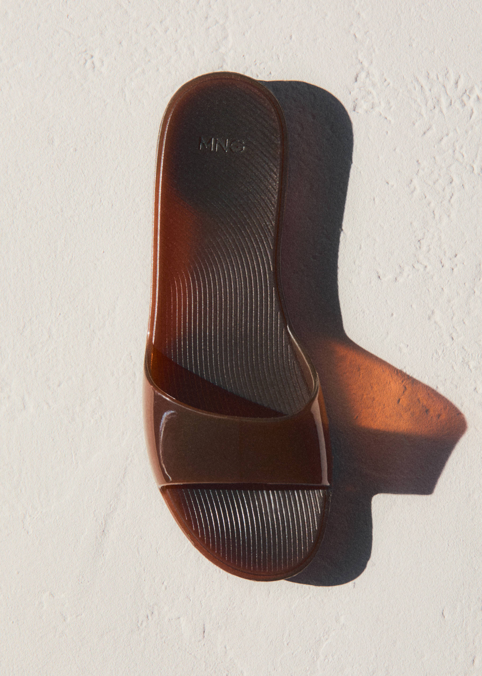 Semi-transparent strappy sandals - Details of the article 6, Chocolate. Ref: 77010263-00.