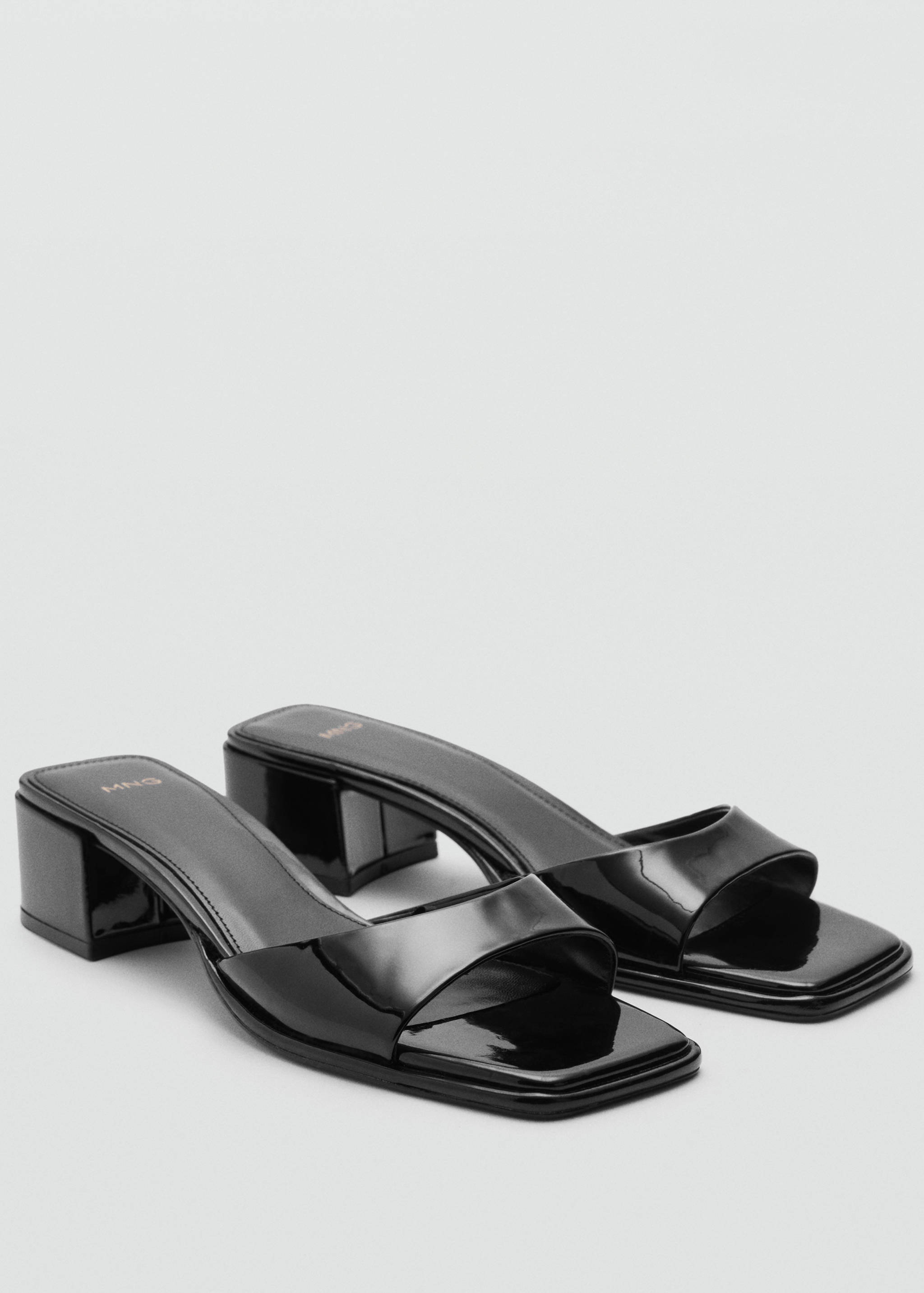 Patent leather effect heeled sandal - Medium plane